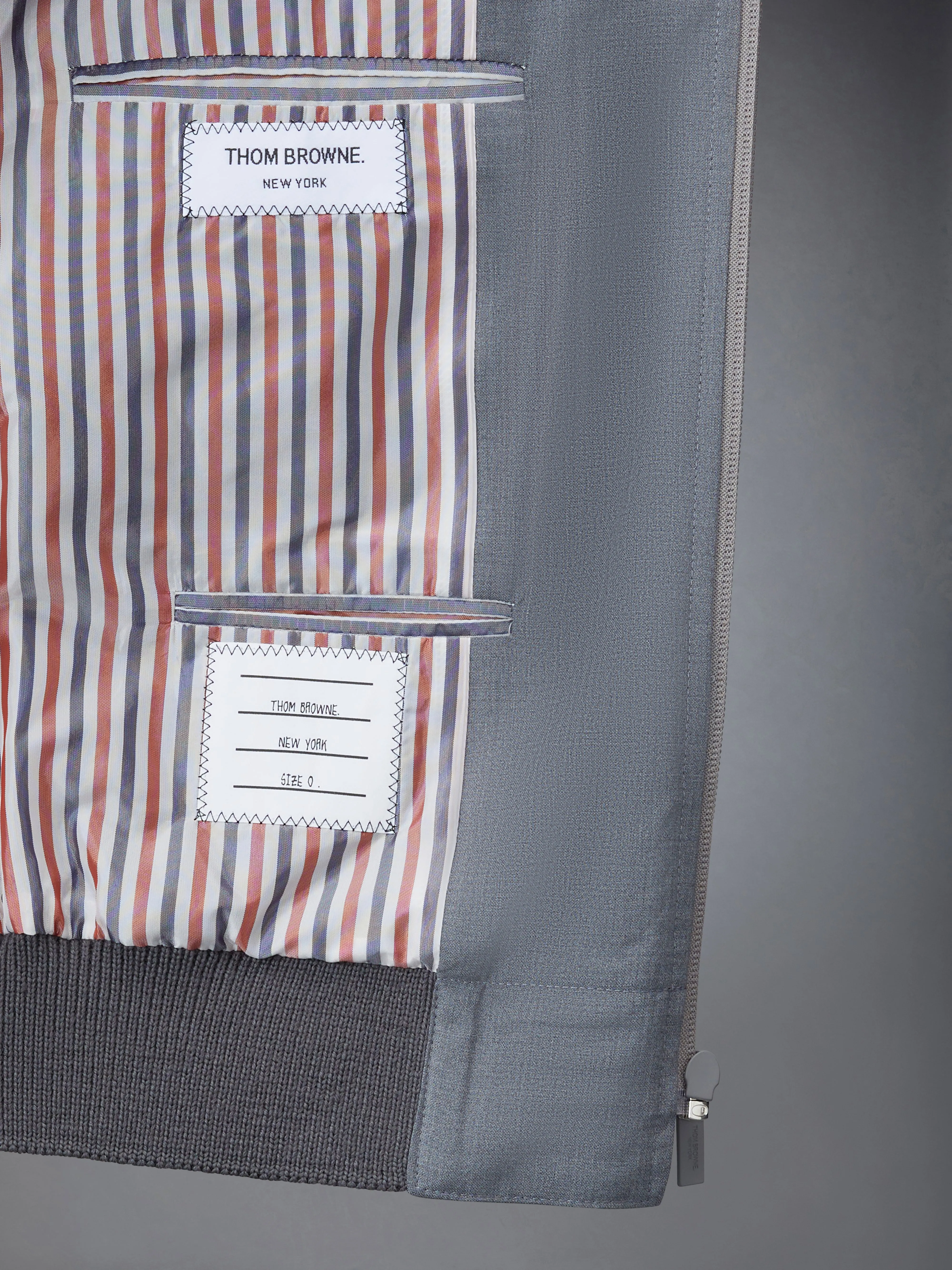 PLAIN WEAVE 4-BAR KINT RIB BLOUSON sold by Thom Browne product image thumbnail 5