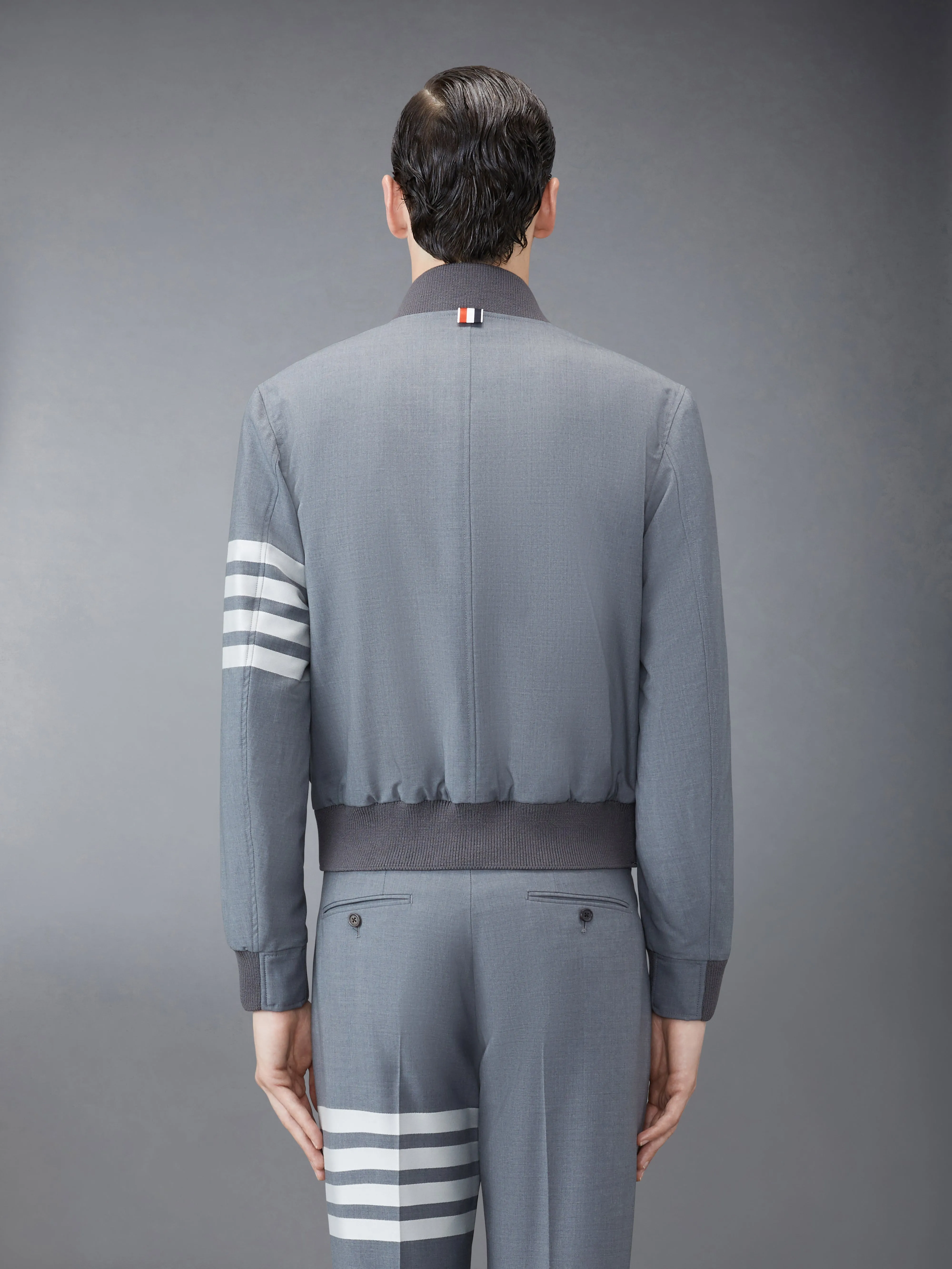 PLAIN WEAVE 4-BAR KINT RIB BLOUSON sold by Thom Browne product image thumbnail 2