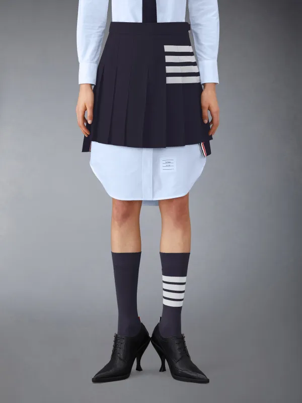 PLAIN WEAVE 4-BAR MINI PLEATED SKIRT sold by Thom Browne