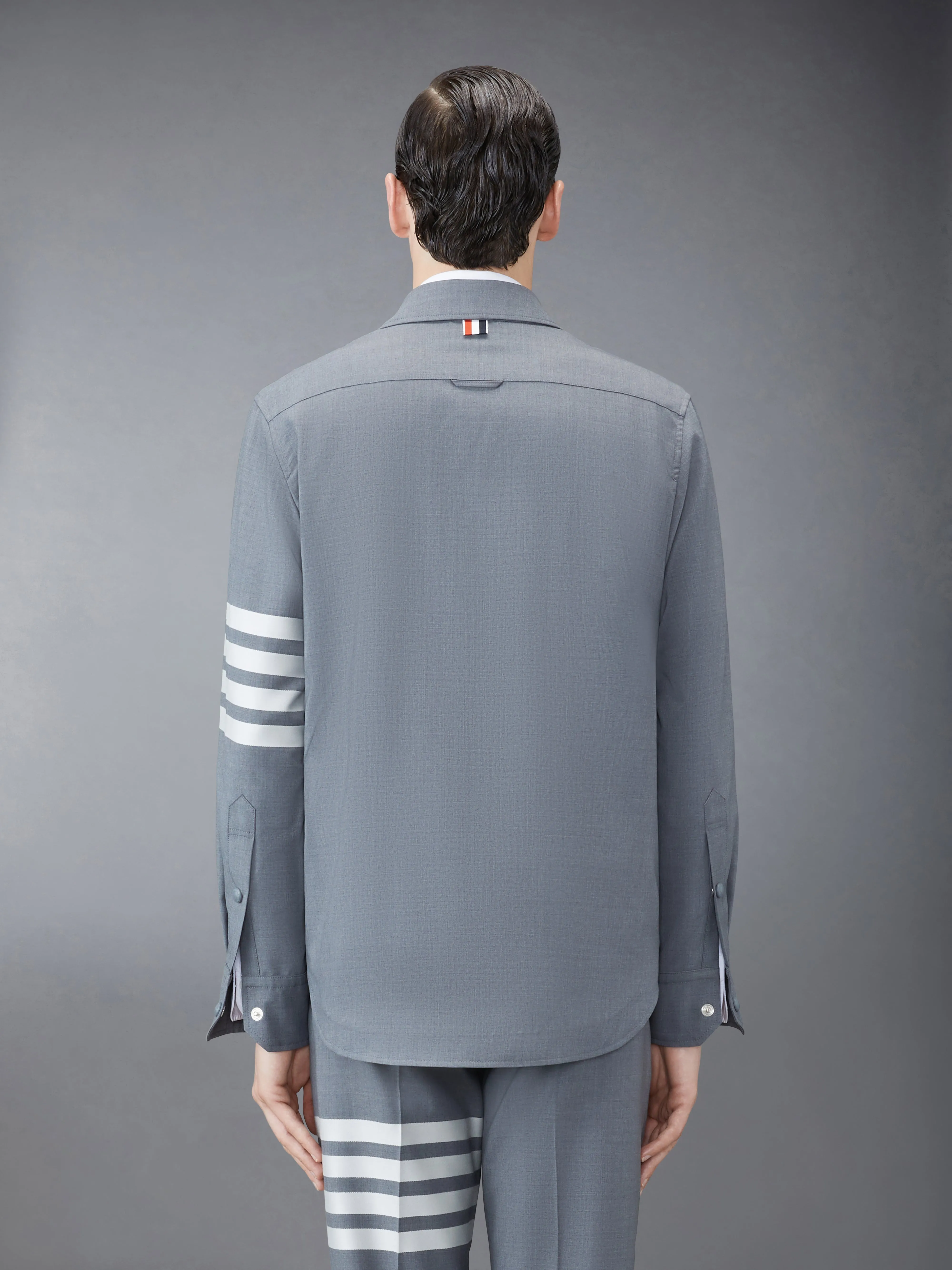 Plain Weave 4-Bar Shirt Jacket sold by Thom Browne product image thumbnail 2