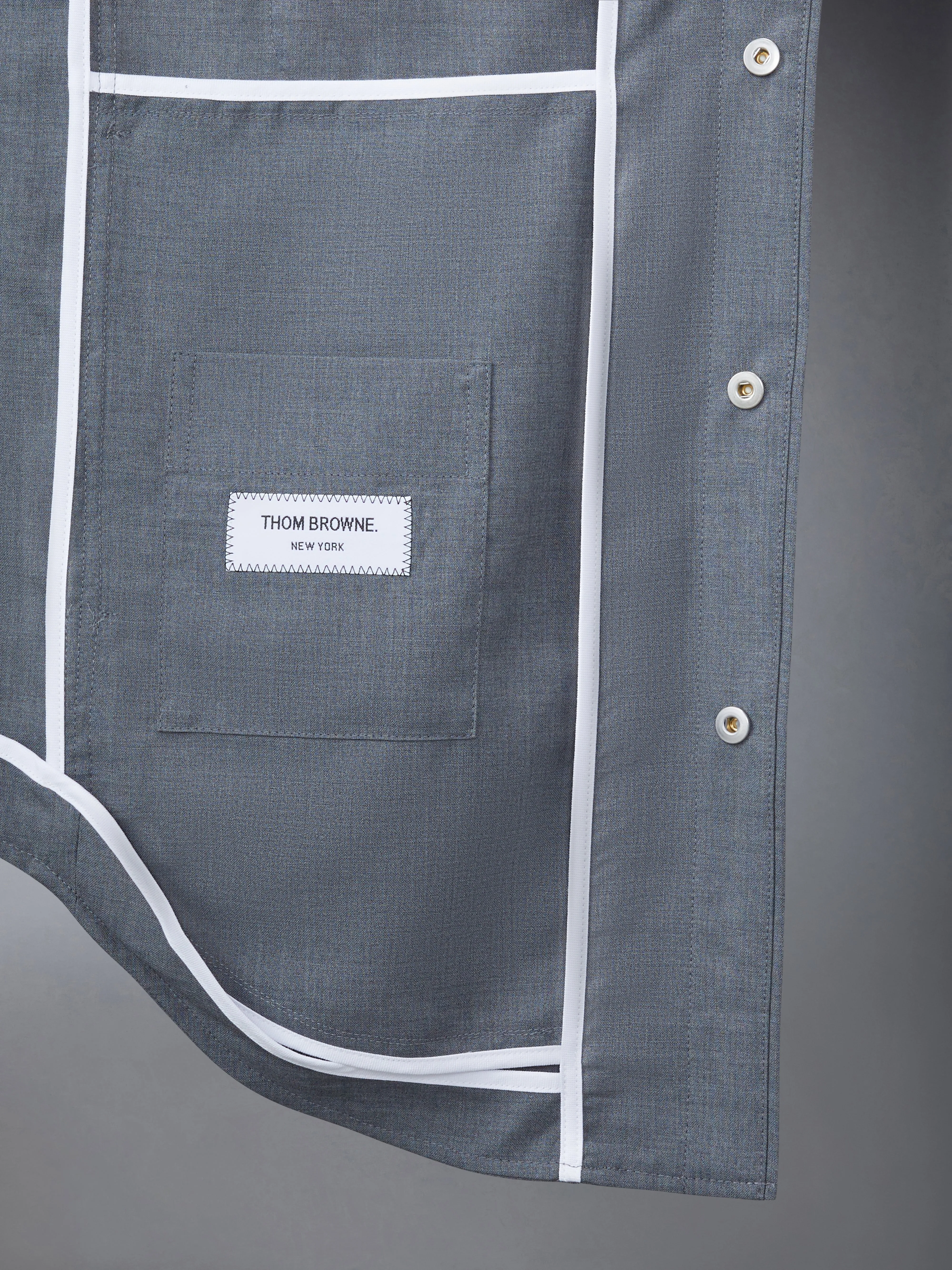 Plain Weave 4-Bar Shirt Jacket sold by Thom Browne product image thumbnail 5