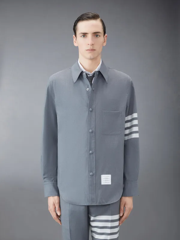 Plain Weave 4-Bar Shirt Jacket sold by Thom Browne