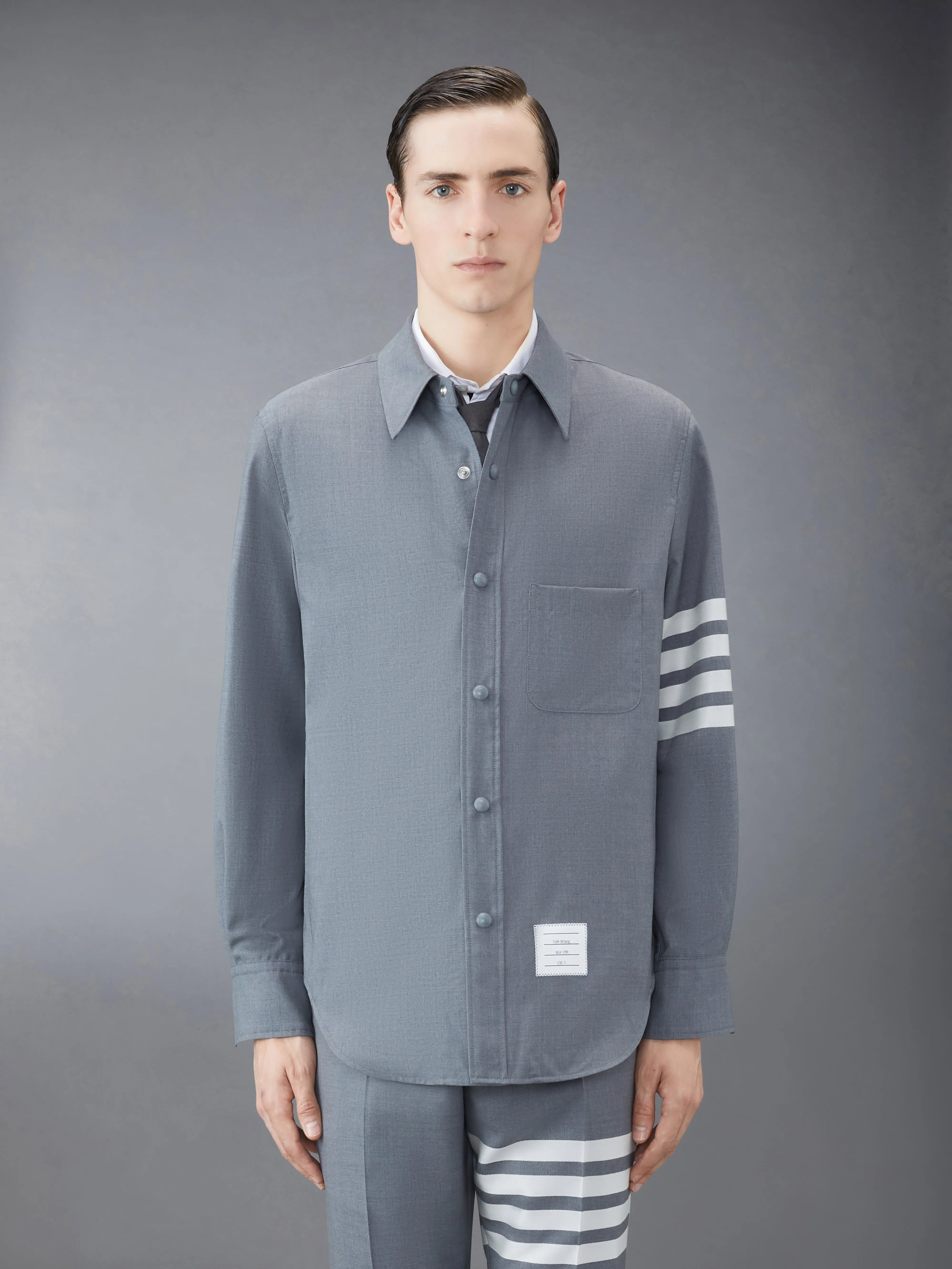 Plain Weave 4-Bar Shirt Jacket sold by Thom Browne