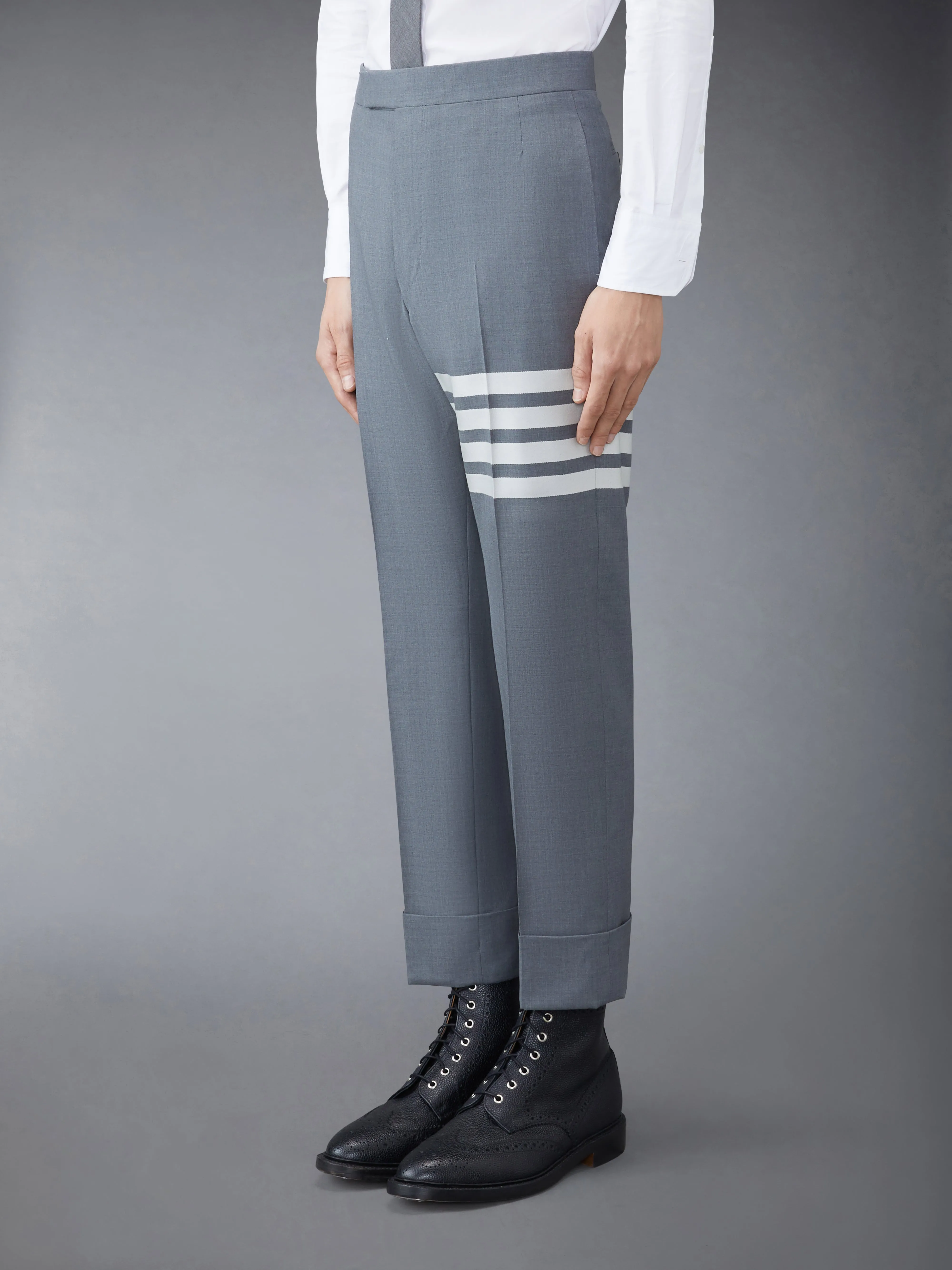 PLAIN WEAVE 4-BAR TROUSERS sold by Thom Browne product image thumbnail 2