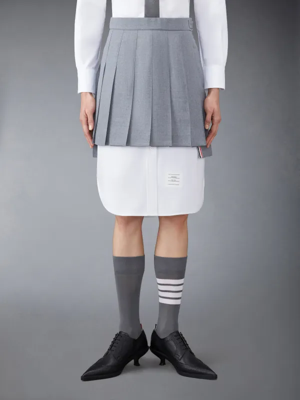 SCHOOL UNIFORM PLAIN WEAVE MINI PLEATED SKIRT sold by Thom Browne