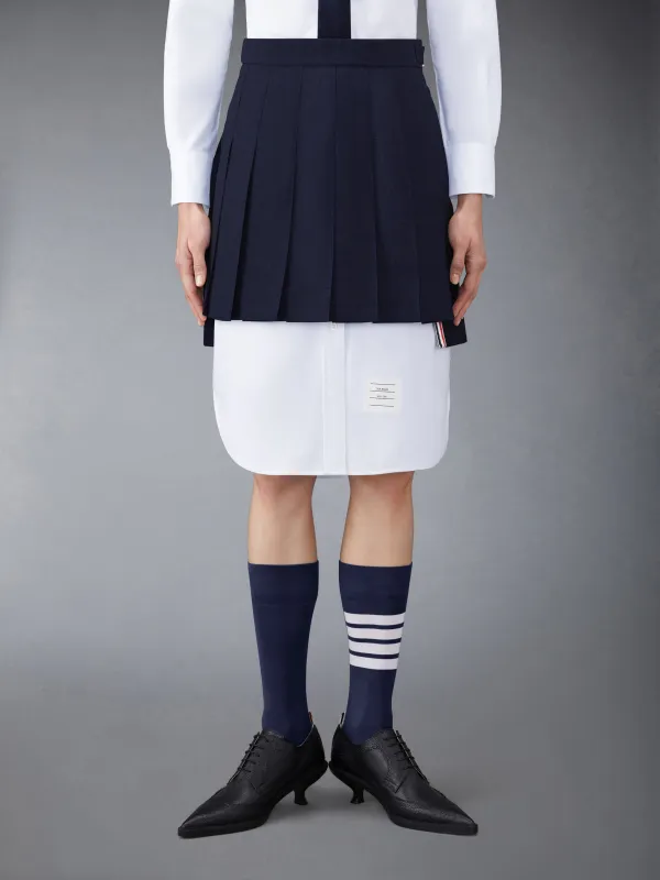 SCHOOL UNIFORM PLAIN WEAVE MINI PLEATED SKIRT sold by Thom Browne