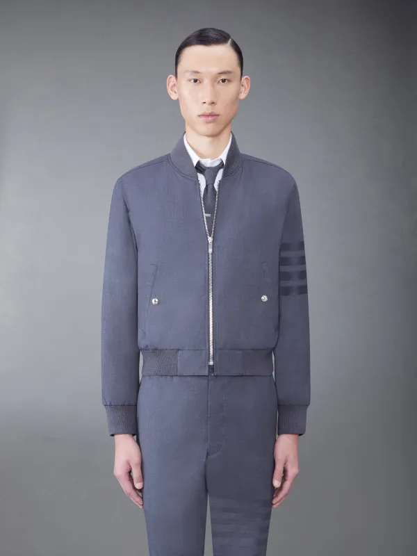 PLAIN WEAVE SUITING 4-BAR BLOUSON JACKET sold by Thom Browne