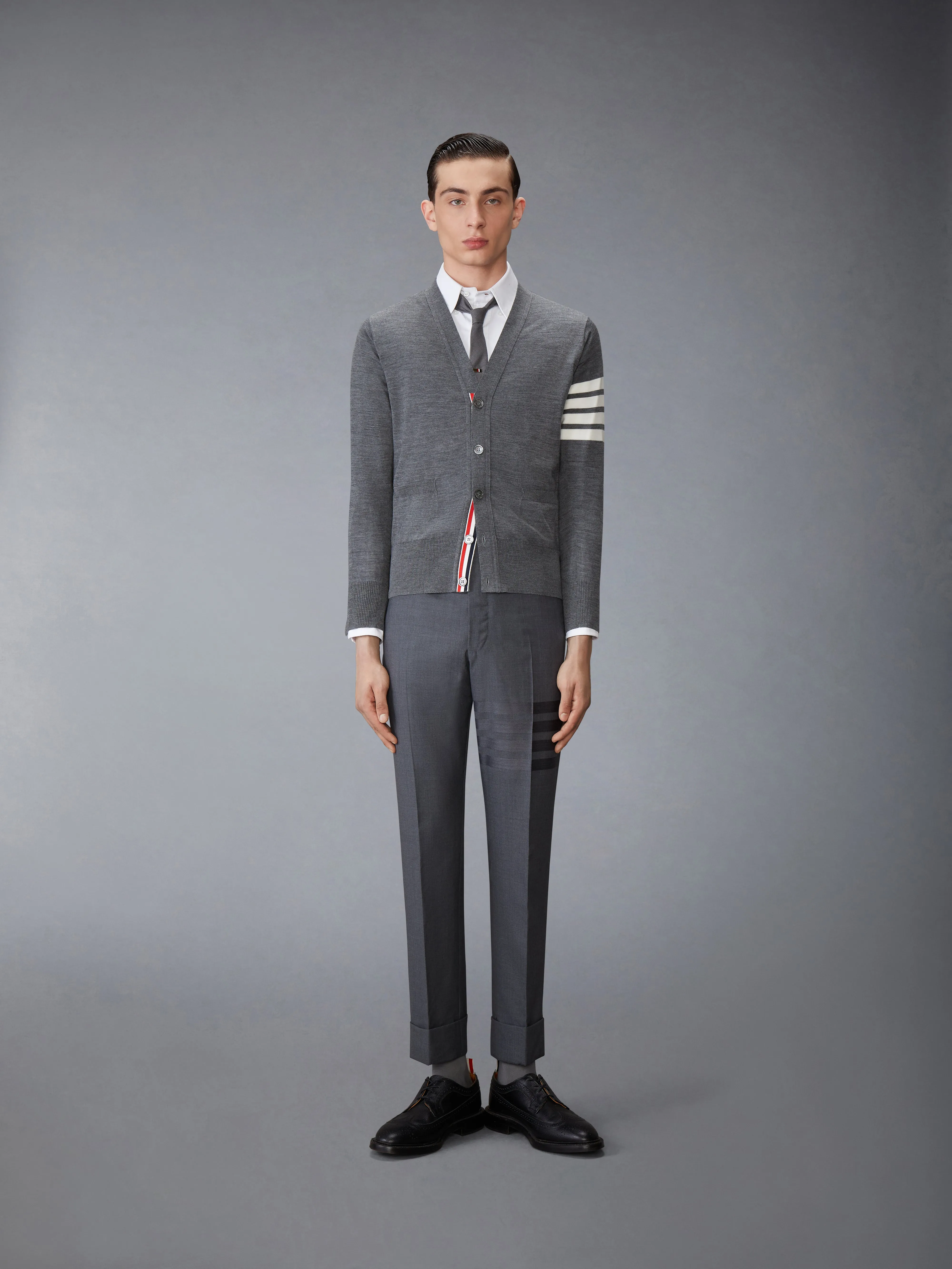 PLAIN WEAVE SUITING 4-BAR CLASSIC BACKSTRAP TROUSERS sold by Thom Browne product image thumbnail 3