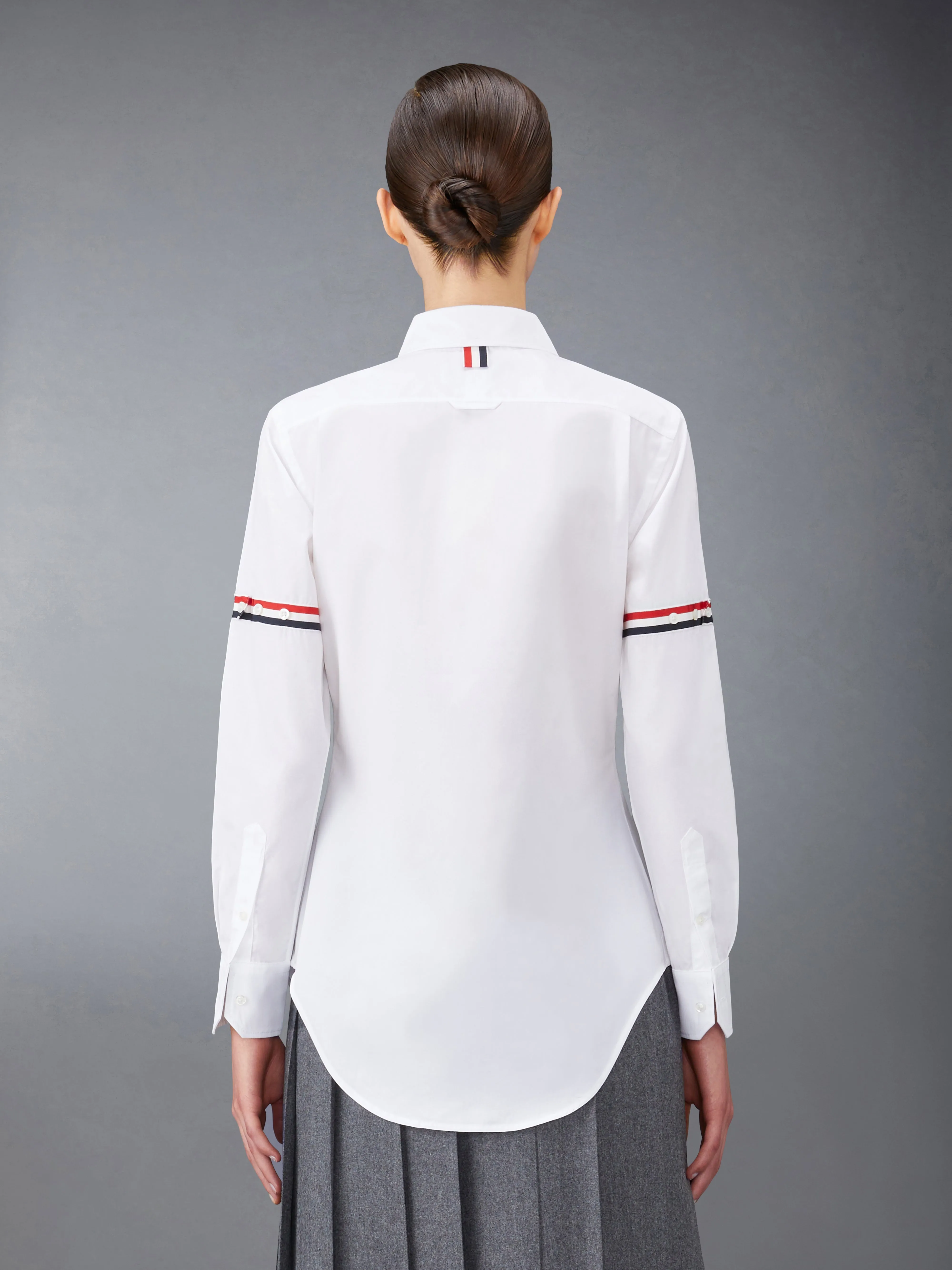 POPLIN ARMBANDS CLASSIC ROUND COLLAR SHIRT sold by Thom Browne product image thumbnail 3