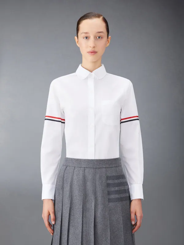 POPLIN ARMBANDS CLASSIC ROUND COLLAR SHIRT sold by Thom Browne