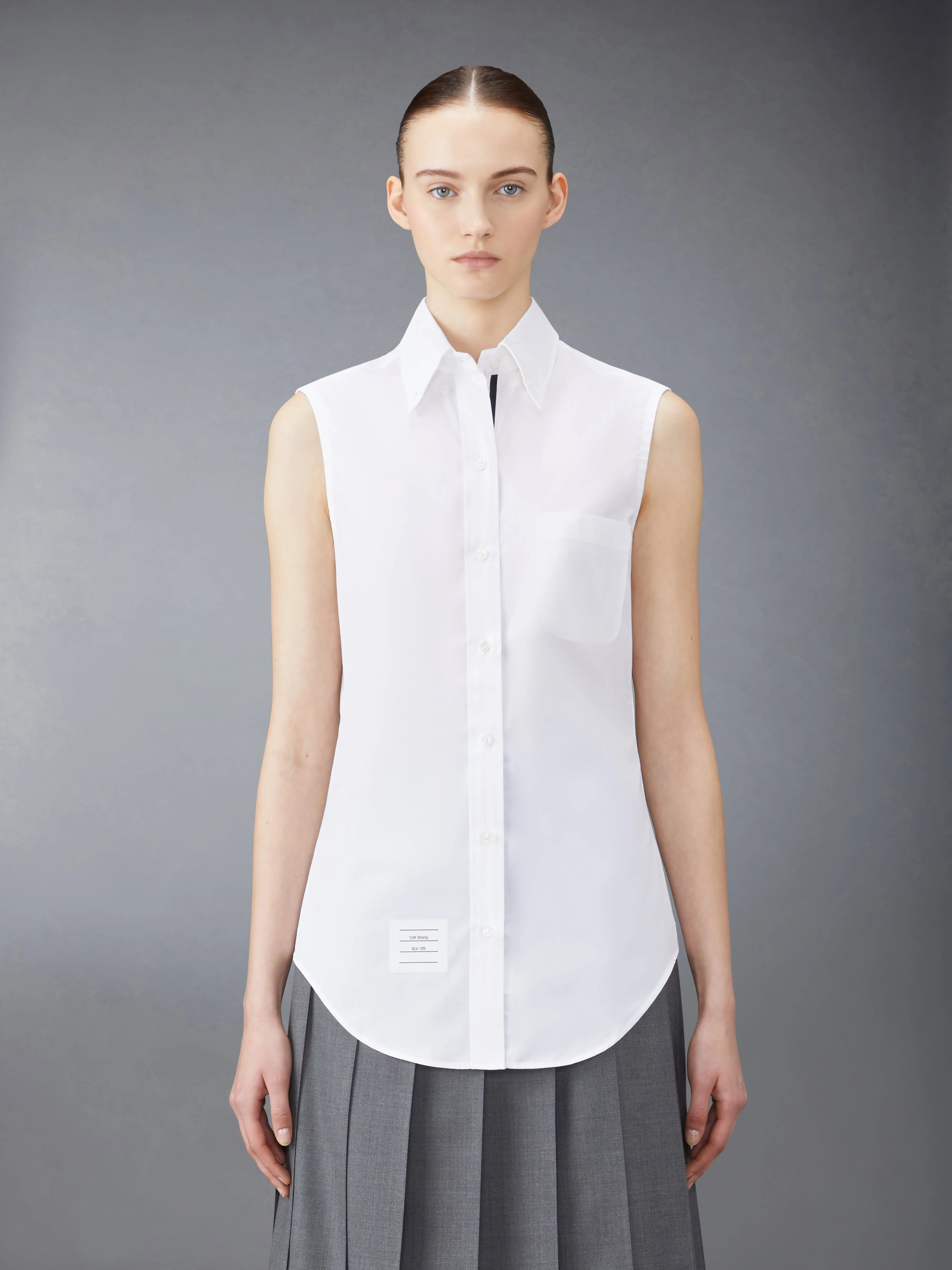 POPLIN SLEEVELESS SHIRT sold by Thom Browne product image thumbnail 2