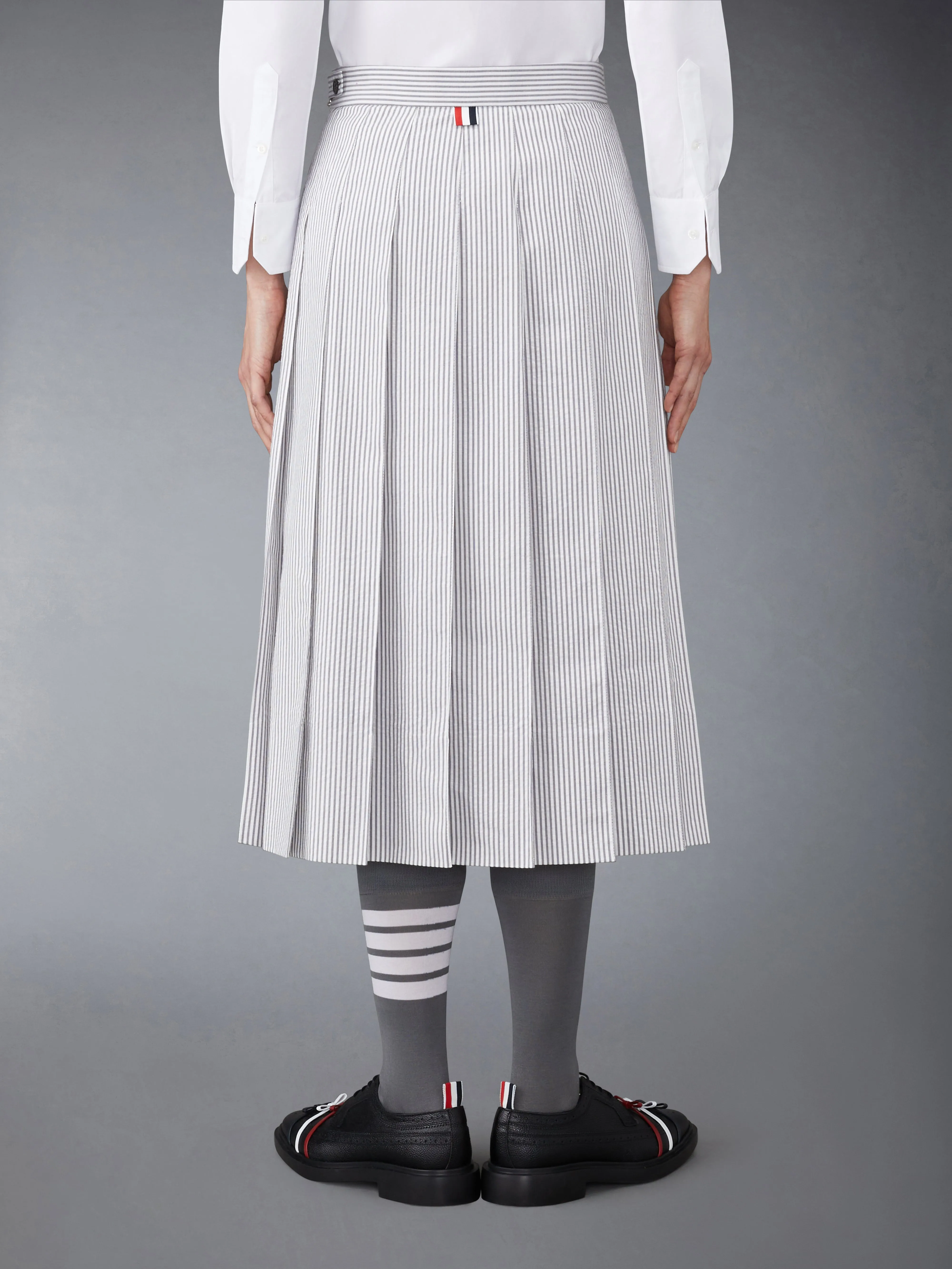 SEERSUCKER MIDI PLEATED SKIRT sold by Thom Browne product image thumbnail 3