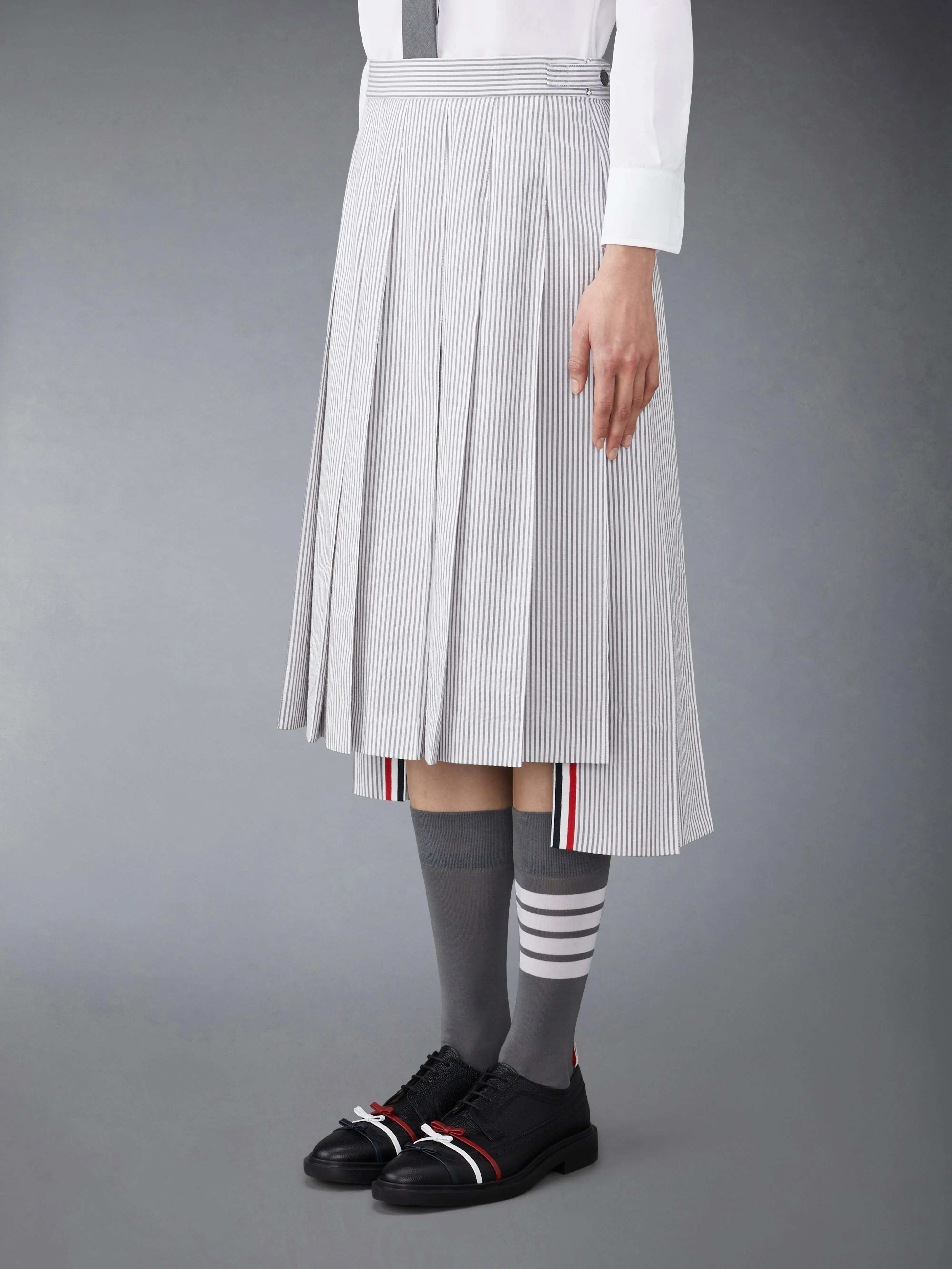 SEERSUCKER MIDI PLEATED SKIRT sold by Thom Browne product image thumbnail 2