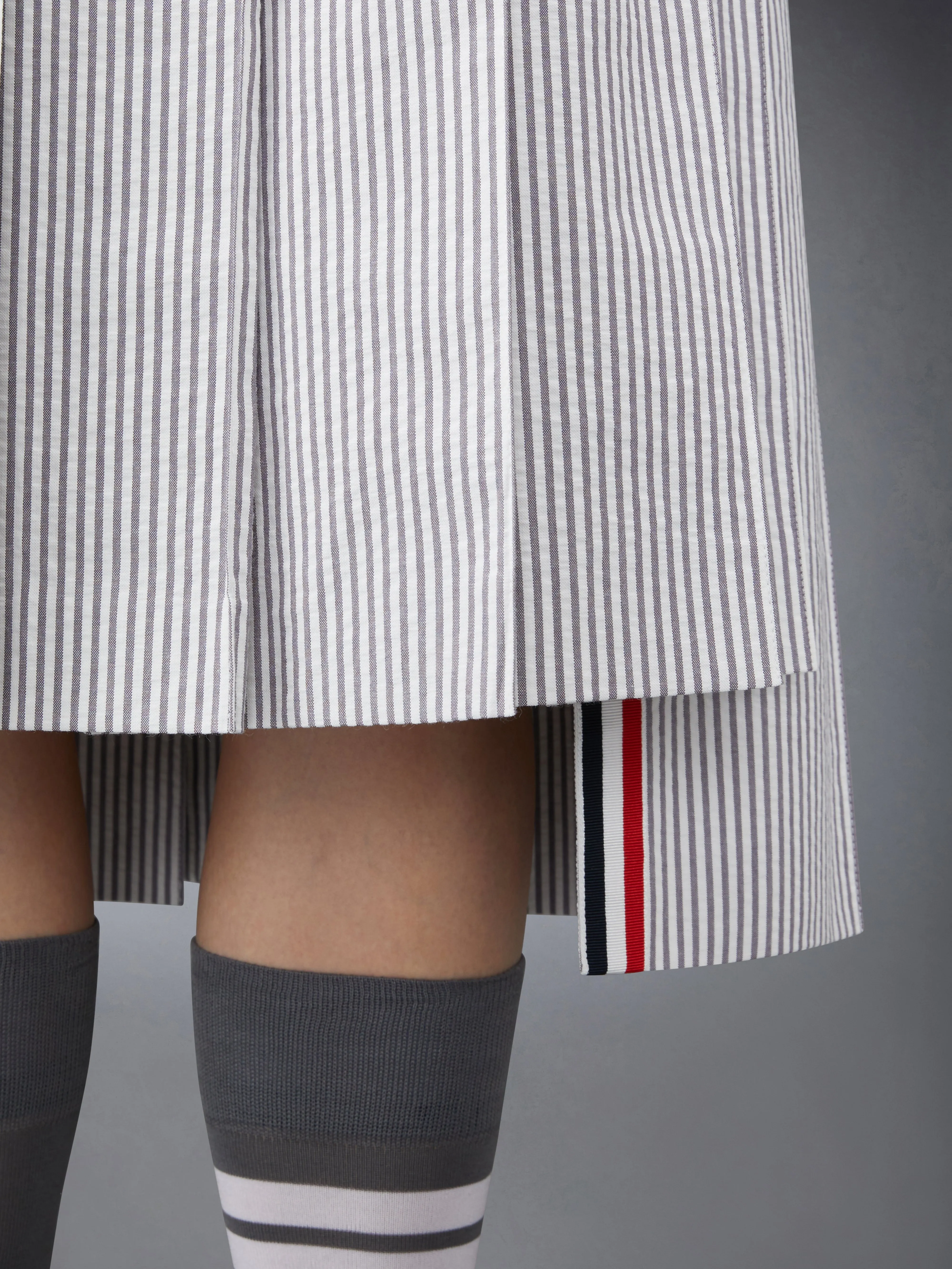 SEERSUCKER MIDI PLEATED SKIRT sold by Thom Browne product image thumbnail 5