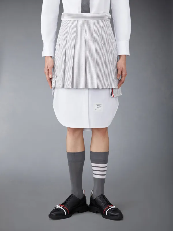 SEERSUCKER MINI PLEATED SKIRT sold by Thom Browne