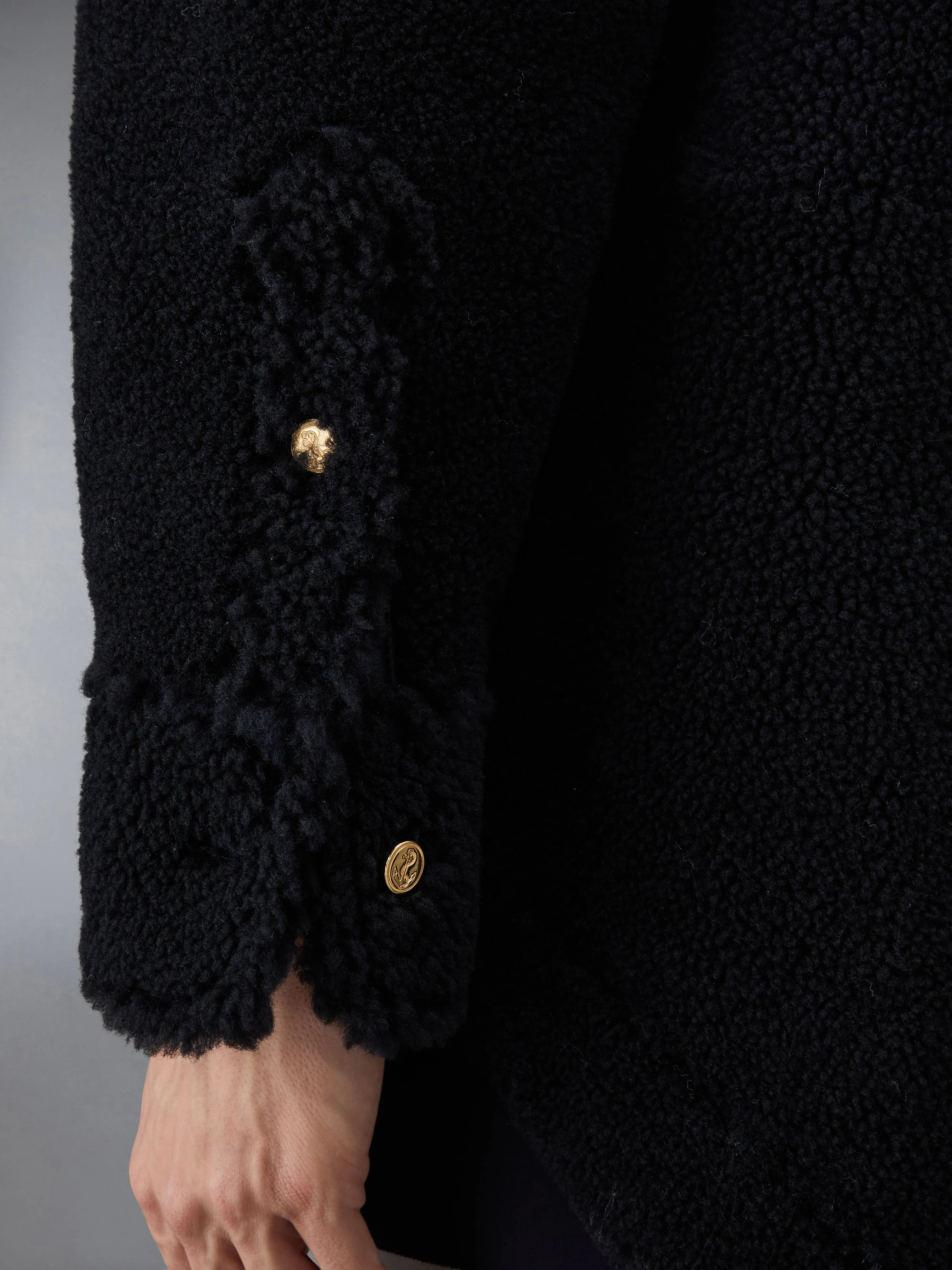 SHEARLING 4-BAR OVERSIZED SHIRT JACKET sold by Thom Browne product image thumbnail 4