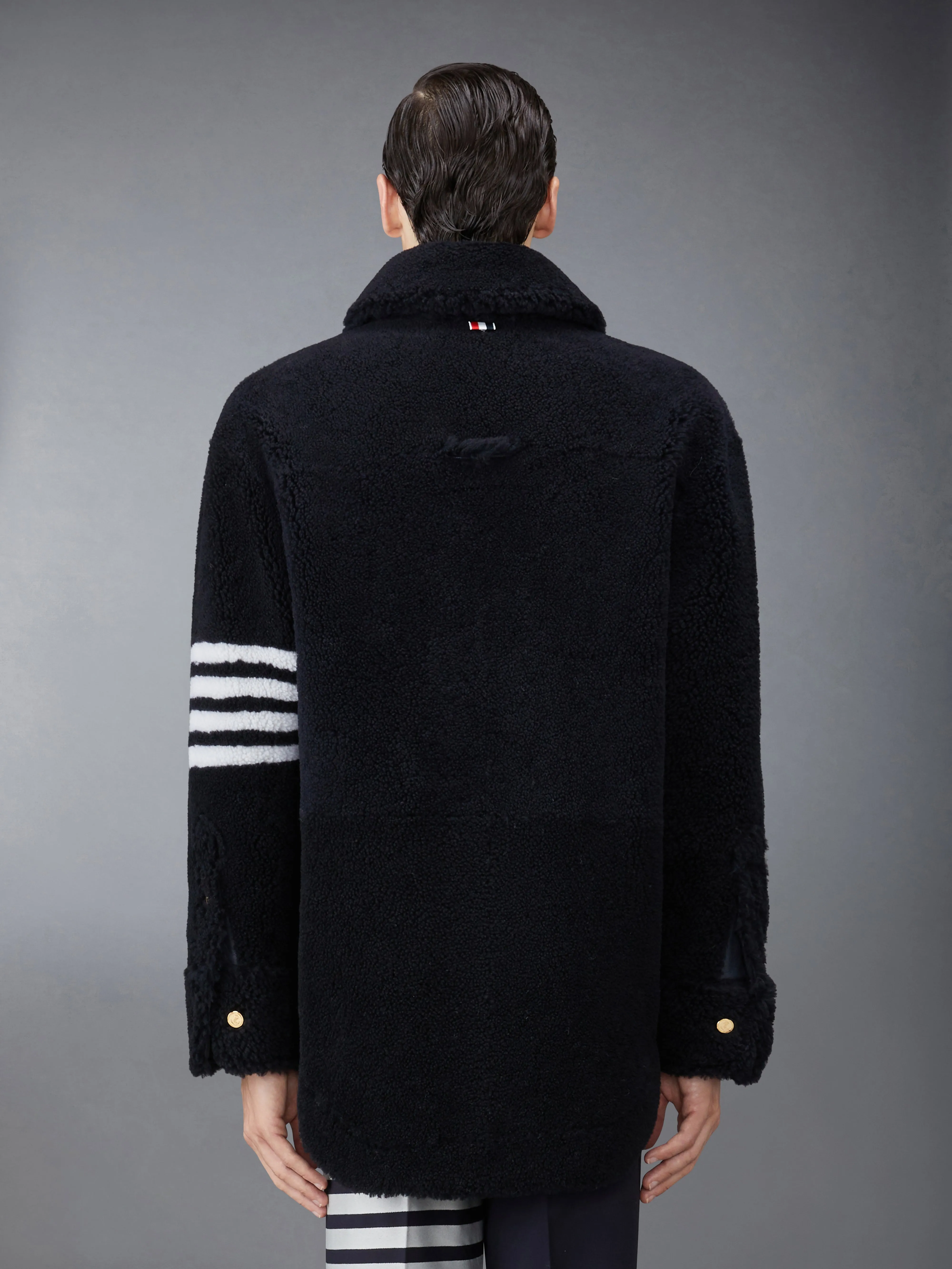 SHEARLING 4-BAR OVERSIZED SHIRT JACKET sold by Thom Browne product image thumbnail 2