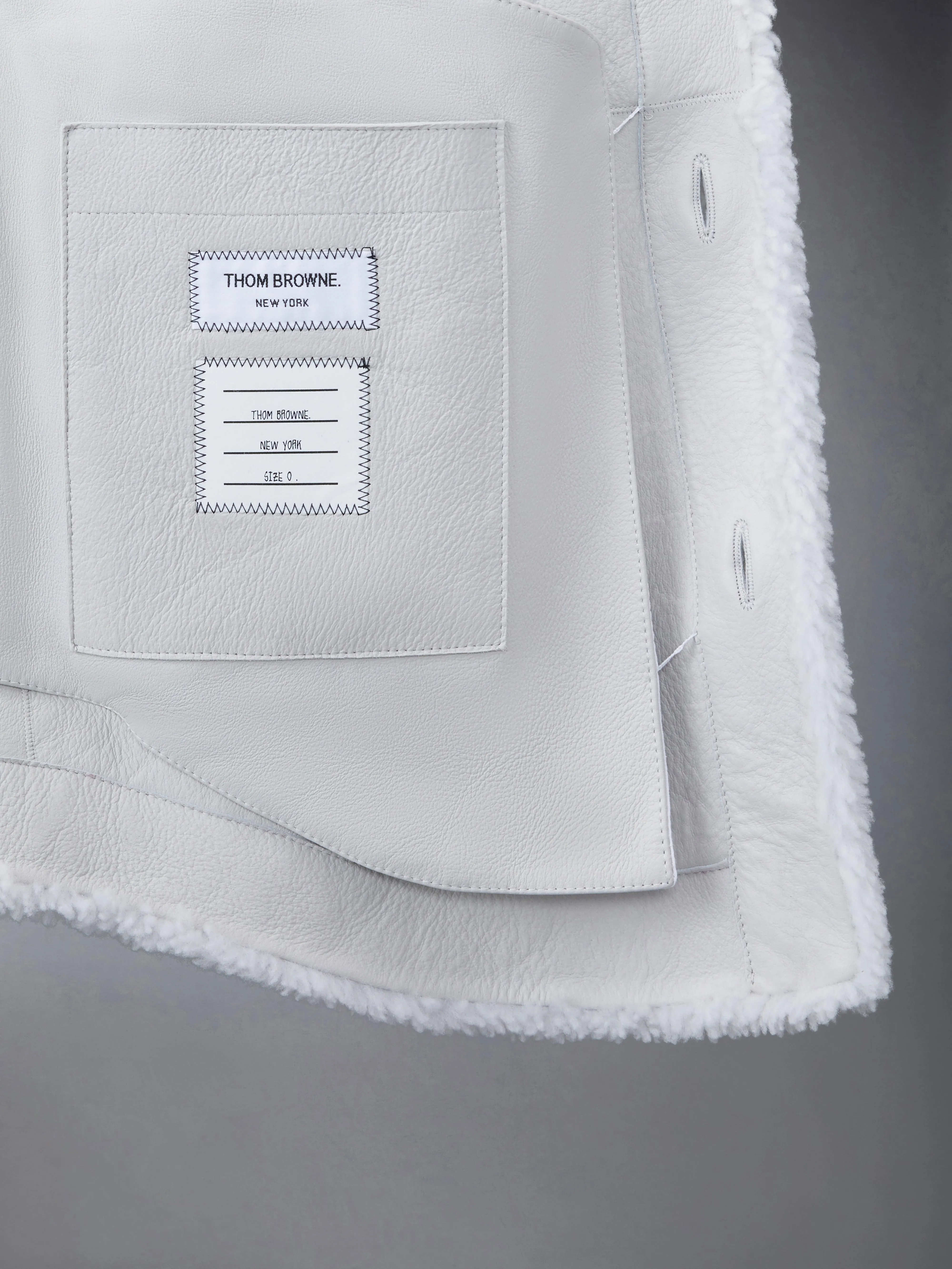 SHEARLING 4-BAR OVERSIZED SHIRT JACKET sold by Thom Browne product image thumbnail 5