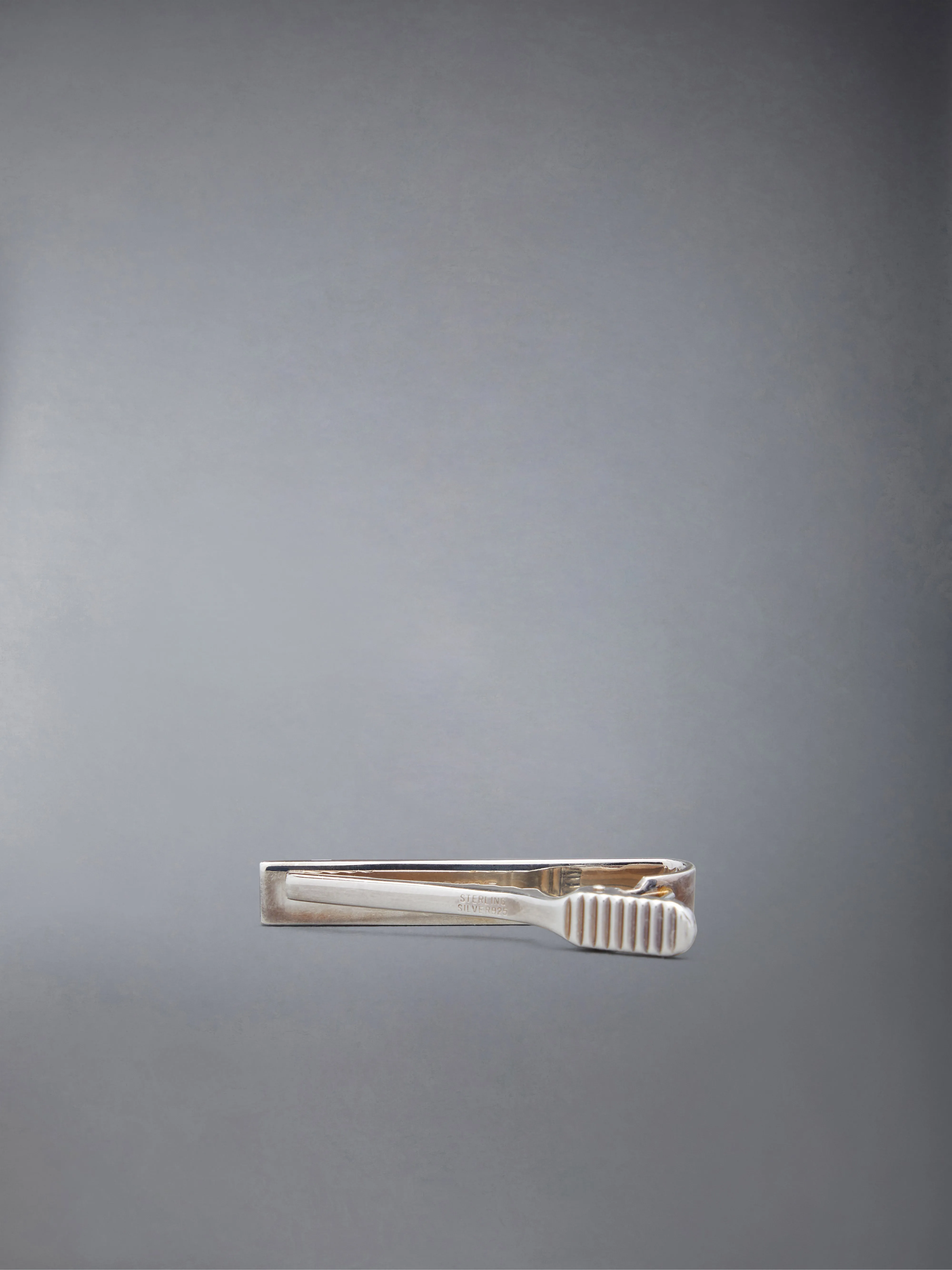 SILVER ENAMEL STRIPE LONG TIE BAR sold by Thom Browne product image thumbnail 3