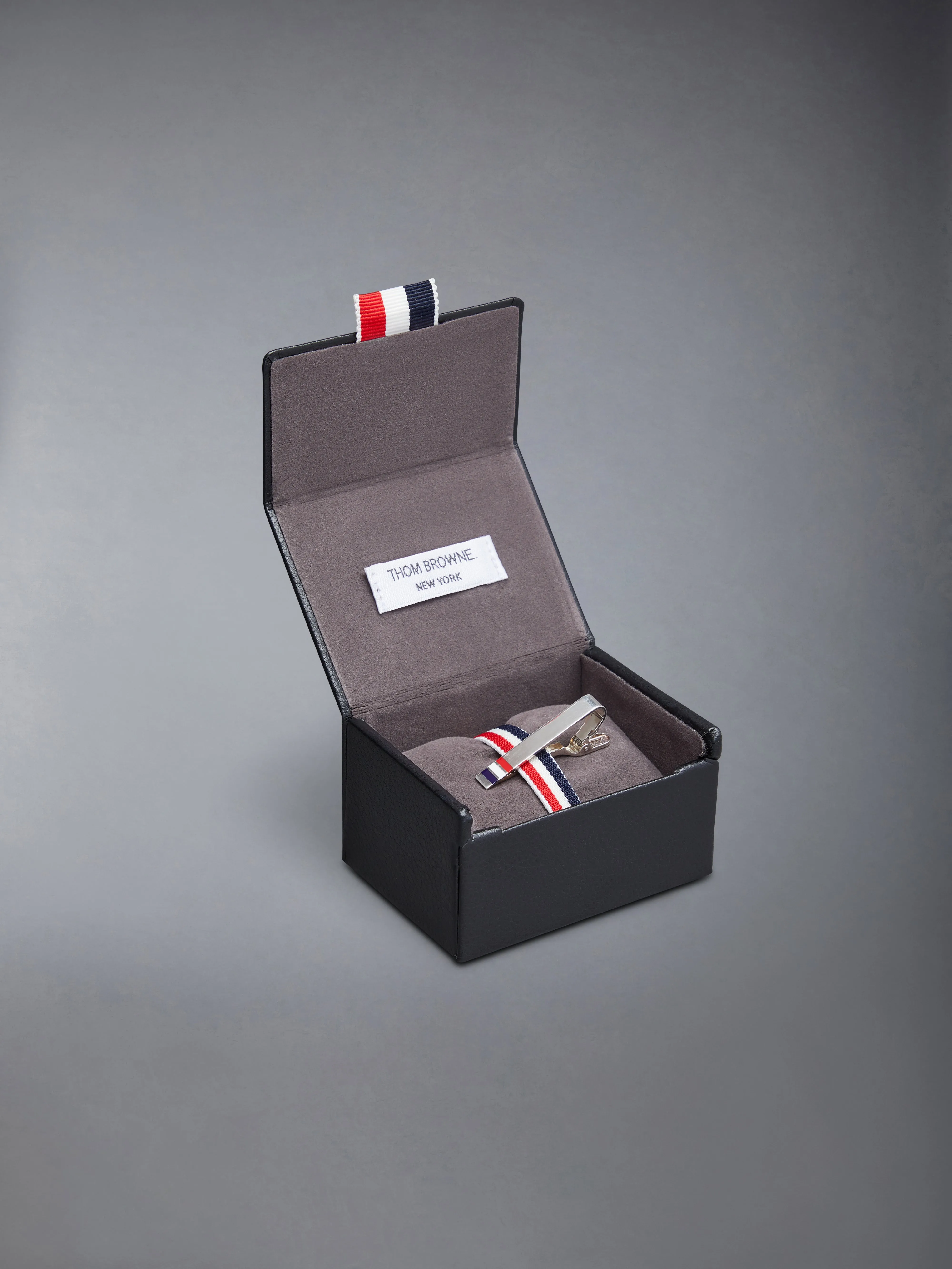 SILVER ENAMEL STRIPE LONG TIE BAR sold by Thom Browne product image thumbnail 4