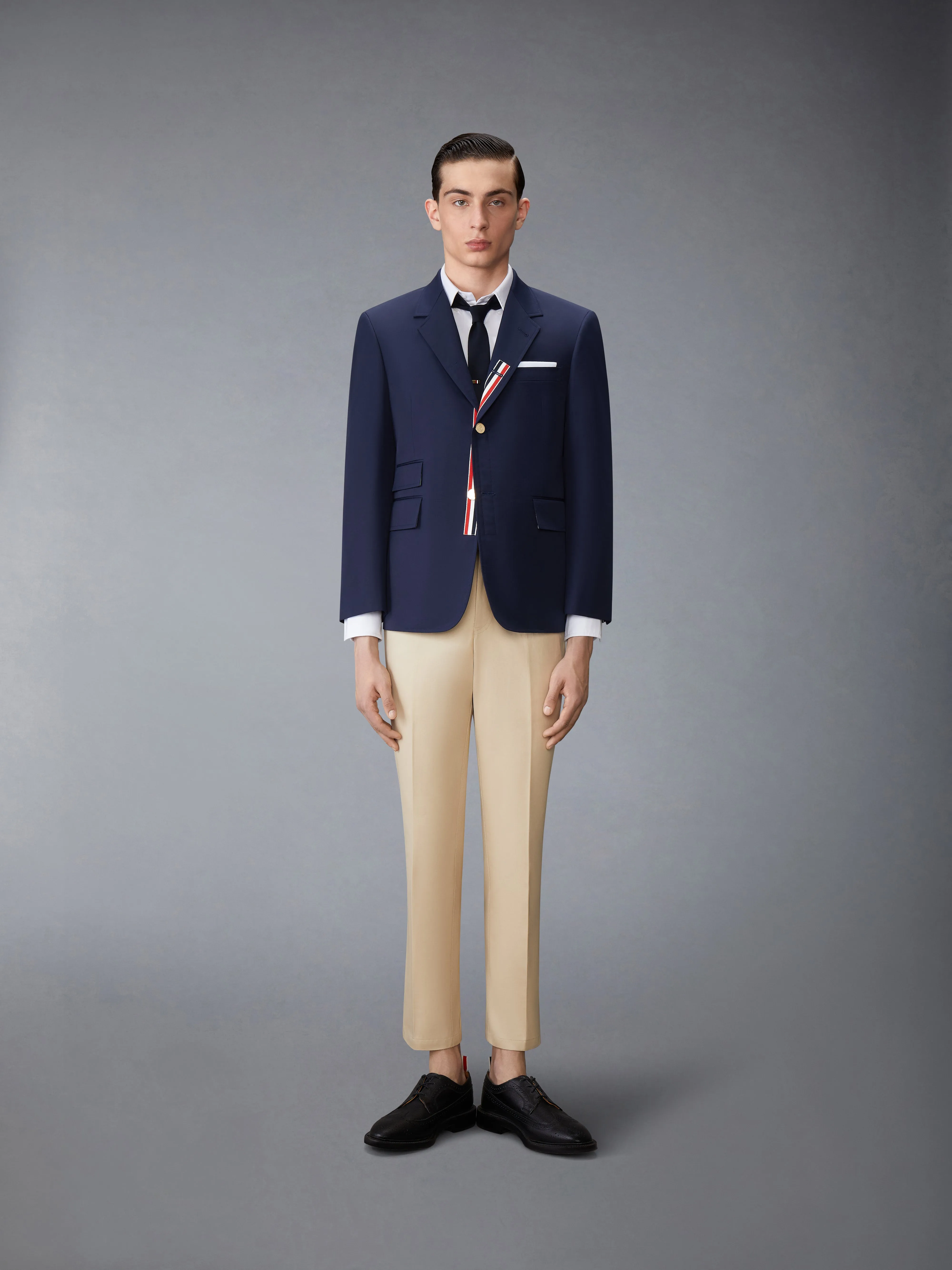 SOLID OXFORD 4-BAR POINT COLLAR SHIRT sold by Thom Browne product image thumbnail 5