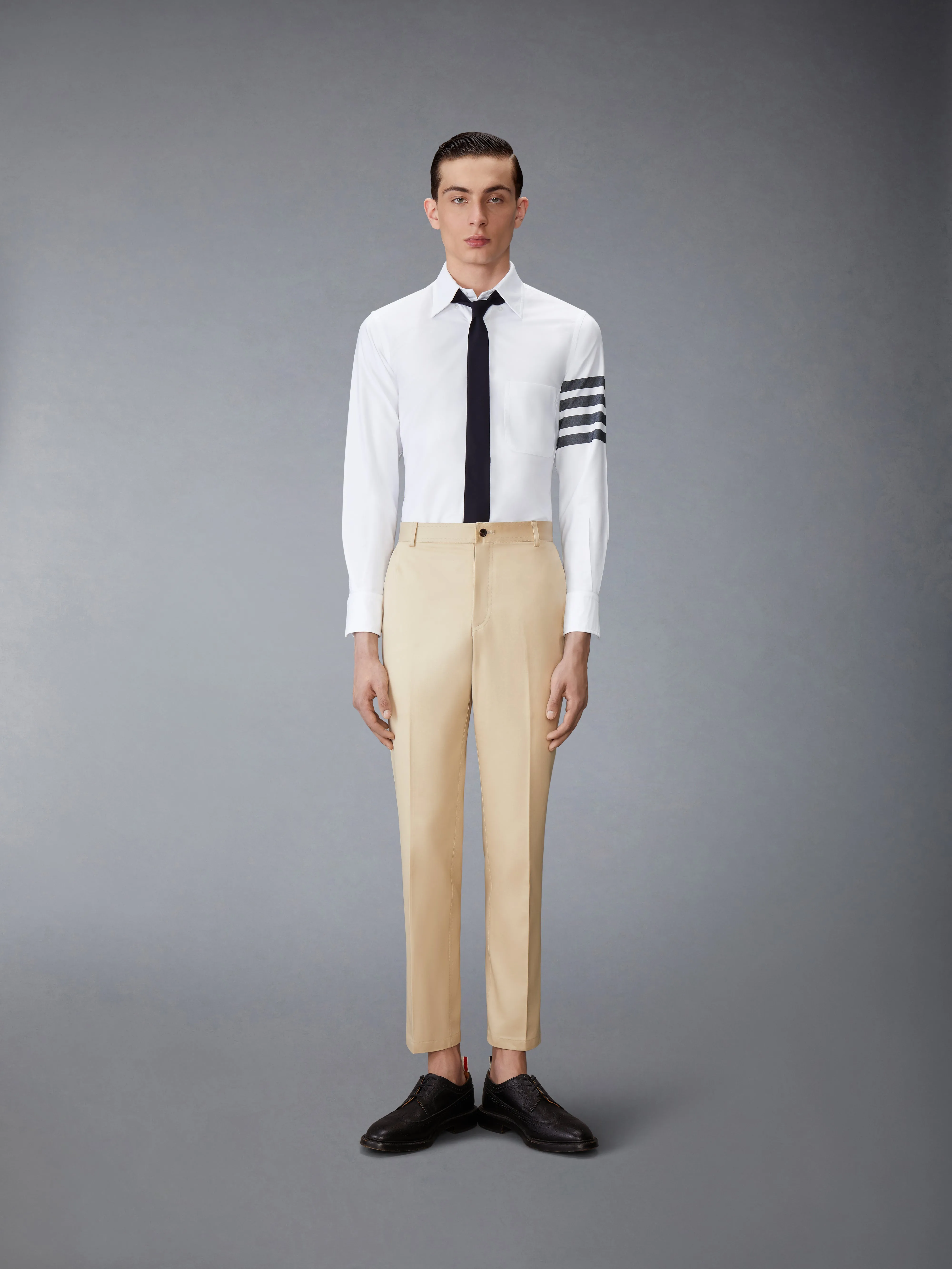 SOLID OXFORD 4-BAR POINT COLLAR SHIRT sold by Thom Browne product image thumbnail 4