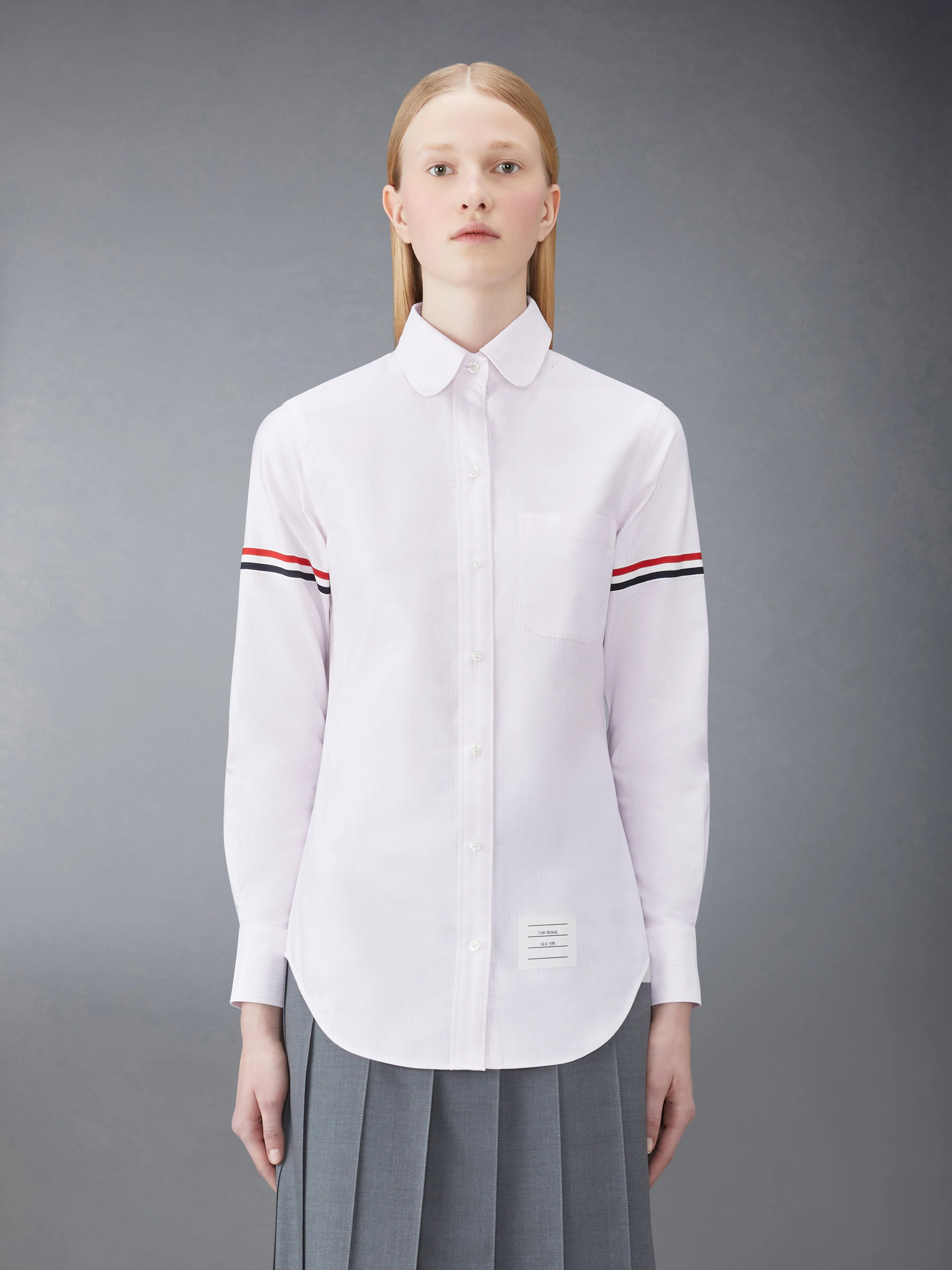 STRIPE OXFORD ARMBAND CLASSIC ROUND COLLAR SHIRT sold by Thom Browne product image thumbnail 2