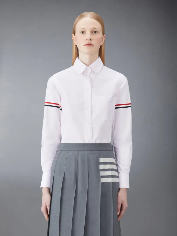 STRIPE OXFORD ARMBAND CLASSIC ROUND COLLAR SHIRT sold by Thom Browne