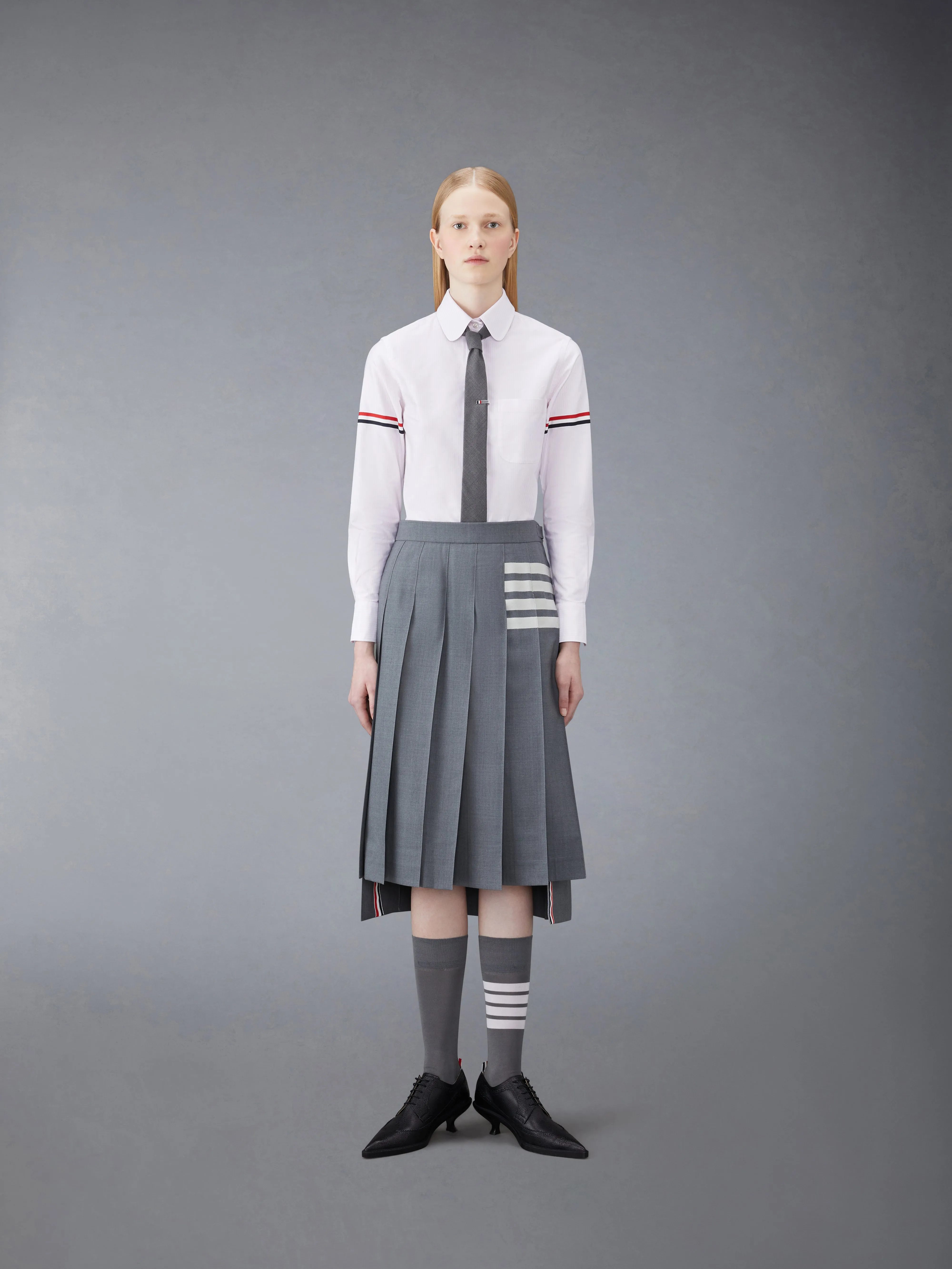 STRIPE OXFORD ARMBAND CLASSIC ROUND COLLAR SHIRT sold by Thom Browne product image thumbnail 4