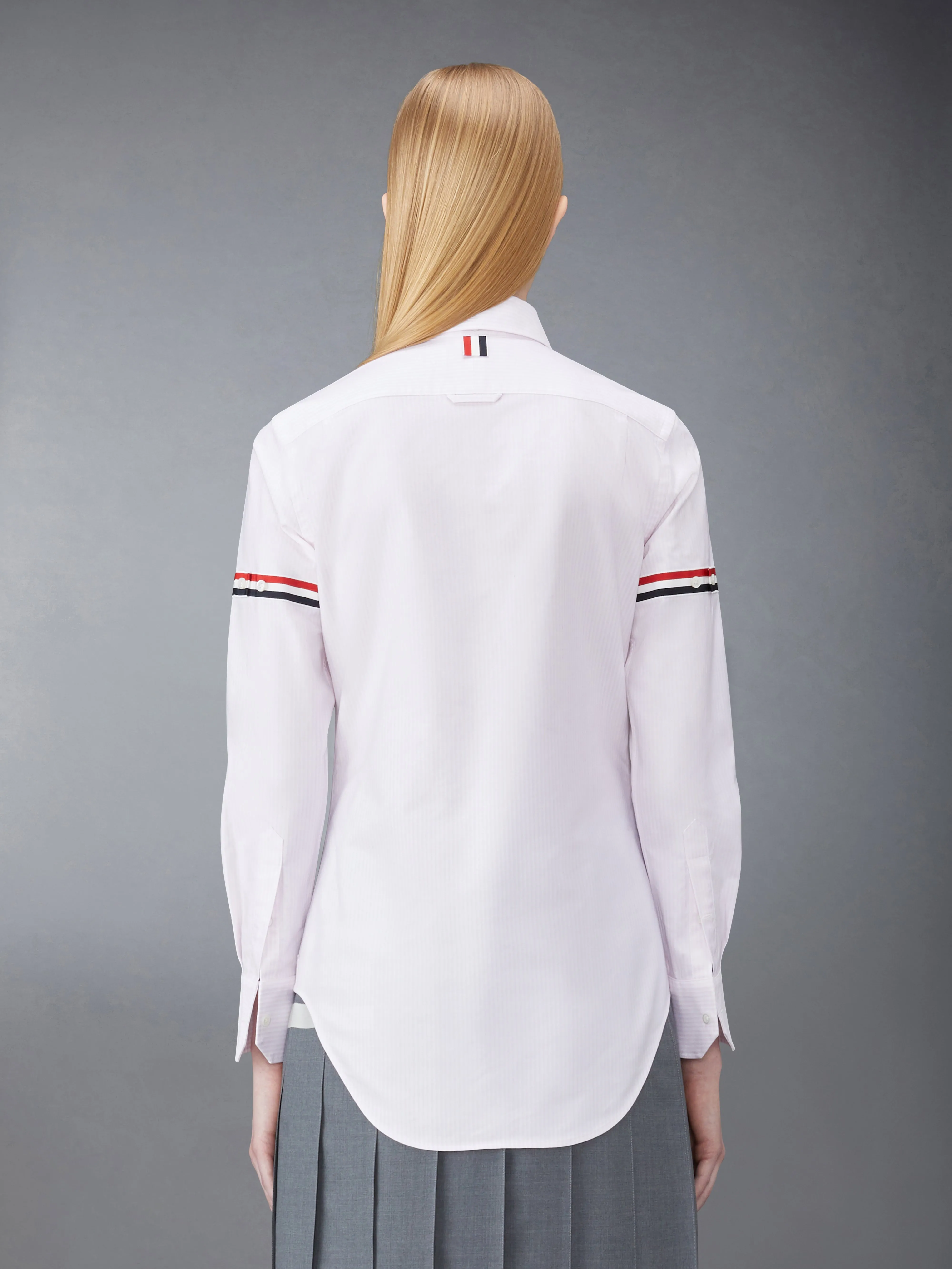STRIPE OXFORD ARMBAND CLASSIC ROUND COLLAR SHIRT sold by Thom Browne product image thumbnail 3