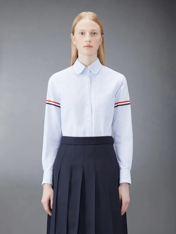 STRIPE OXFORD ARMBAND CLASSIC ROUND COLLAR SHIRT sold by Thom Browne