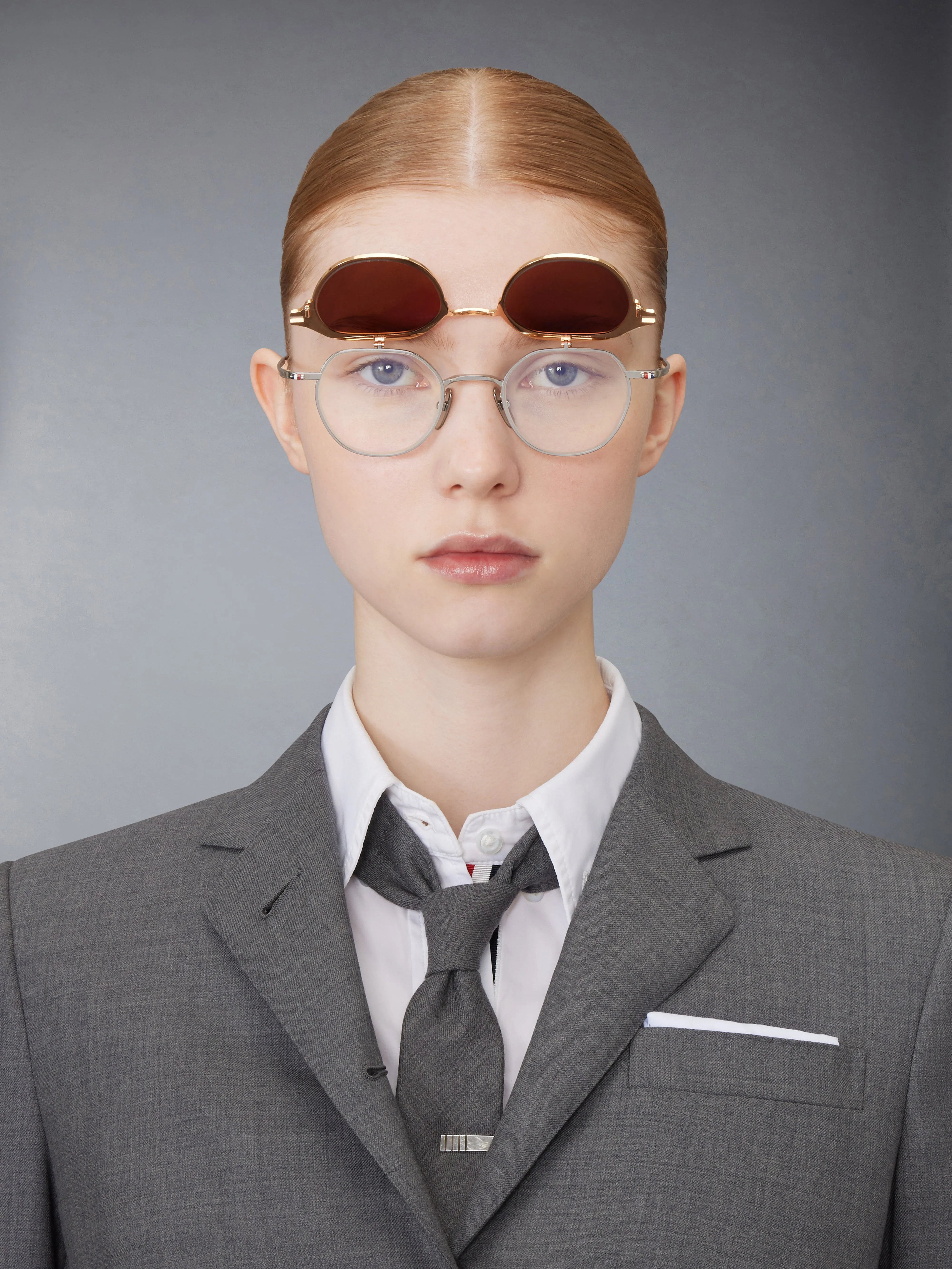 TITANIUM ROUND CLIP ON SUNGLASSES sold by Thom Browne product image thumbnail 4