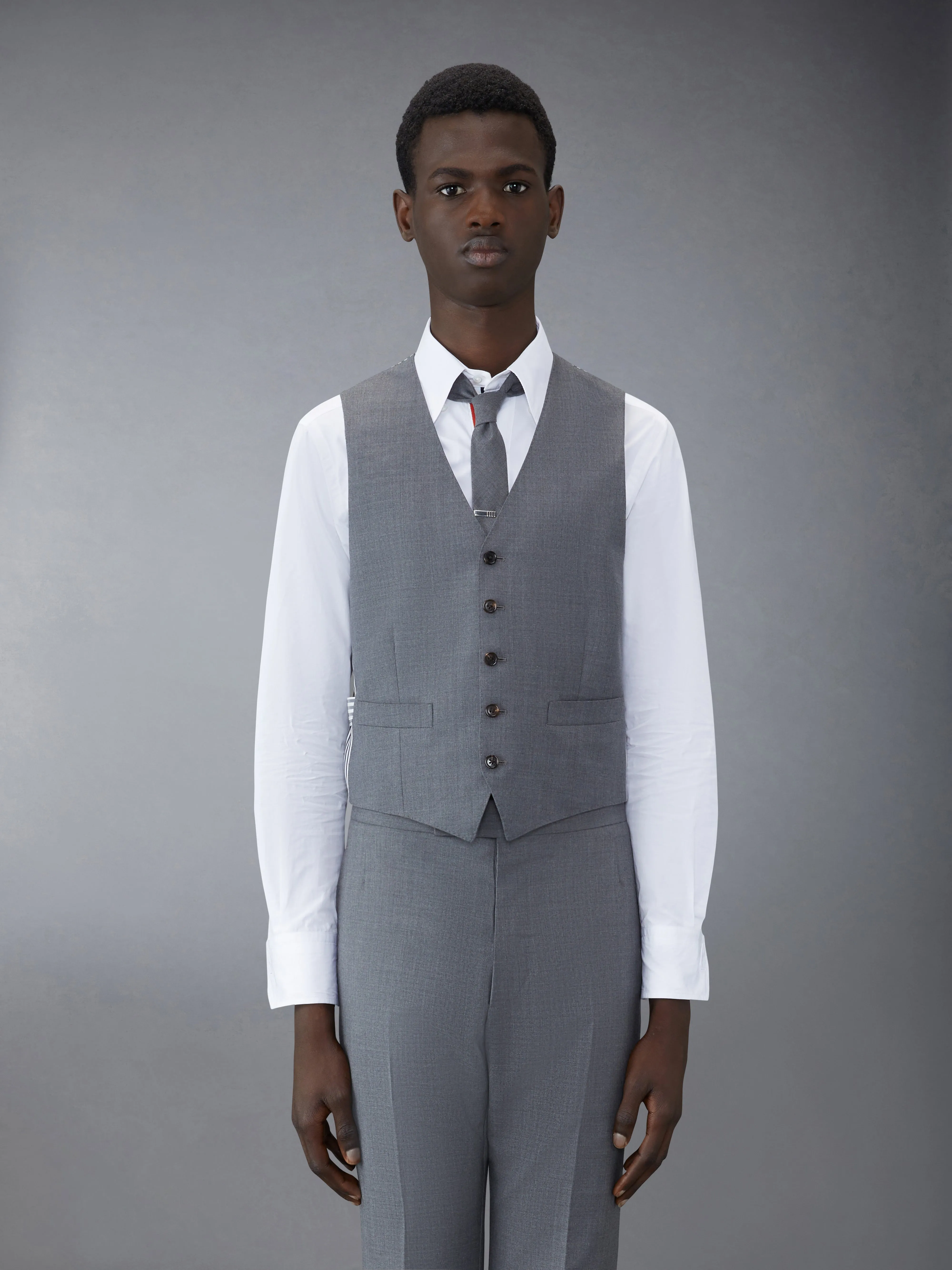TWILL 5-BUTTON VEST sold by Thom Browne