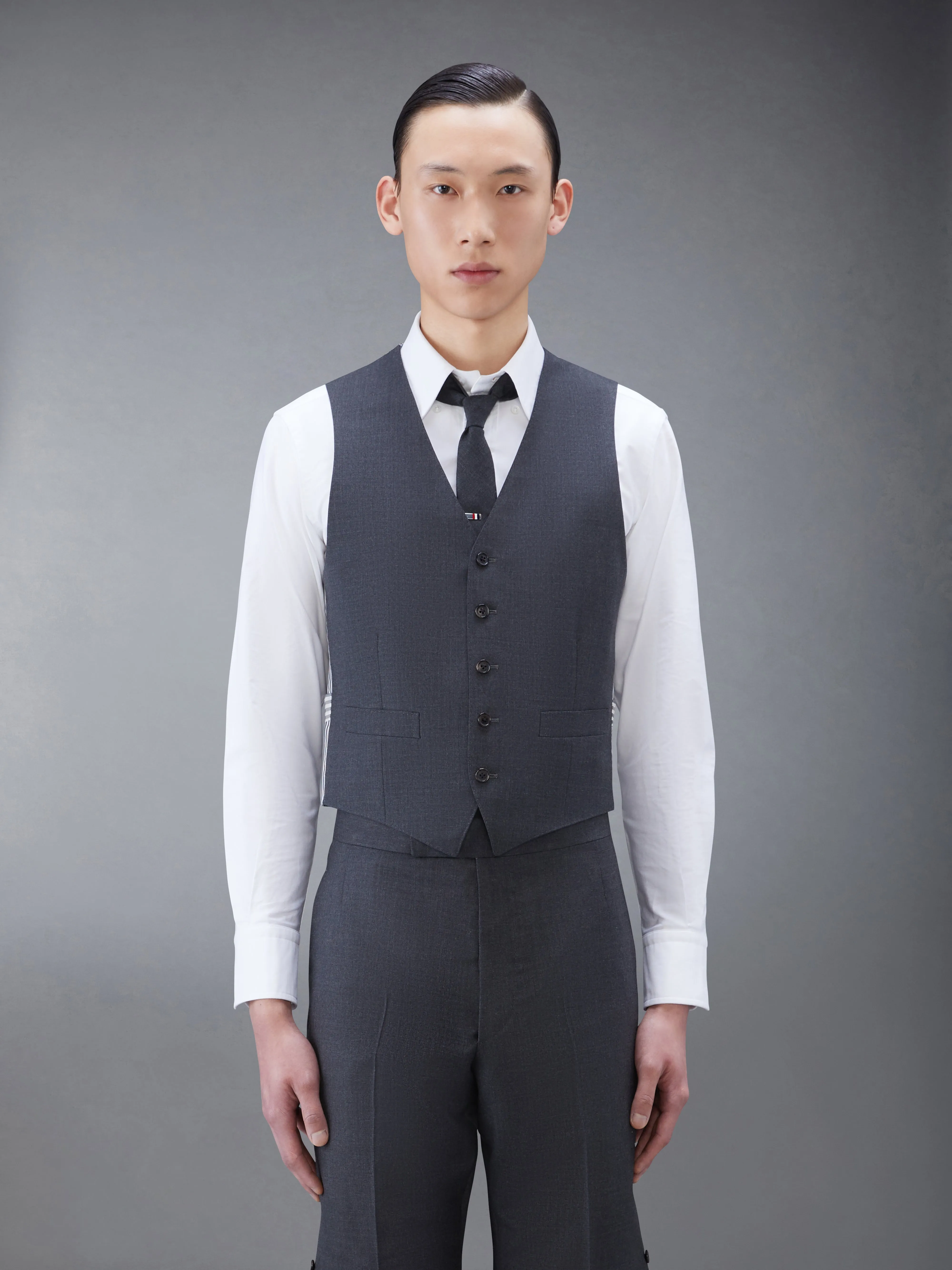 TWILL 5-BUTTON VEST sold by Thom Browne