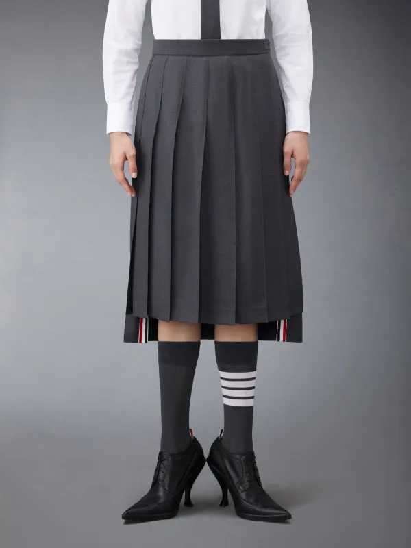 TWILL MIDI PLEATED SKIRT sold by Thom Browne