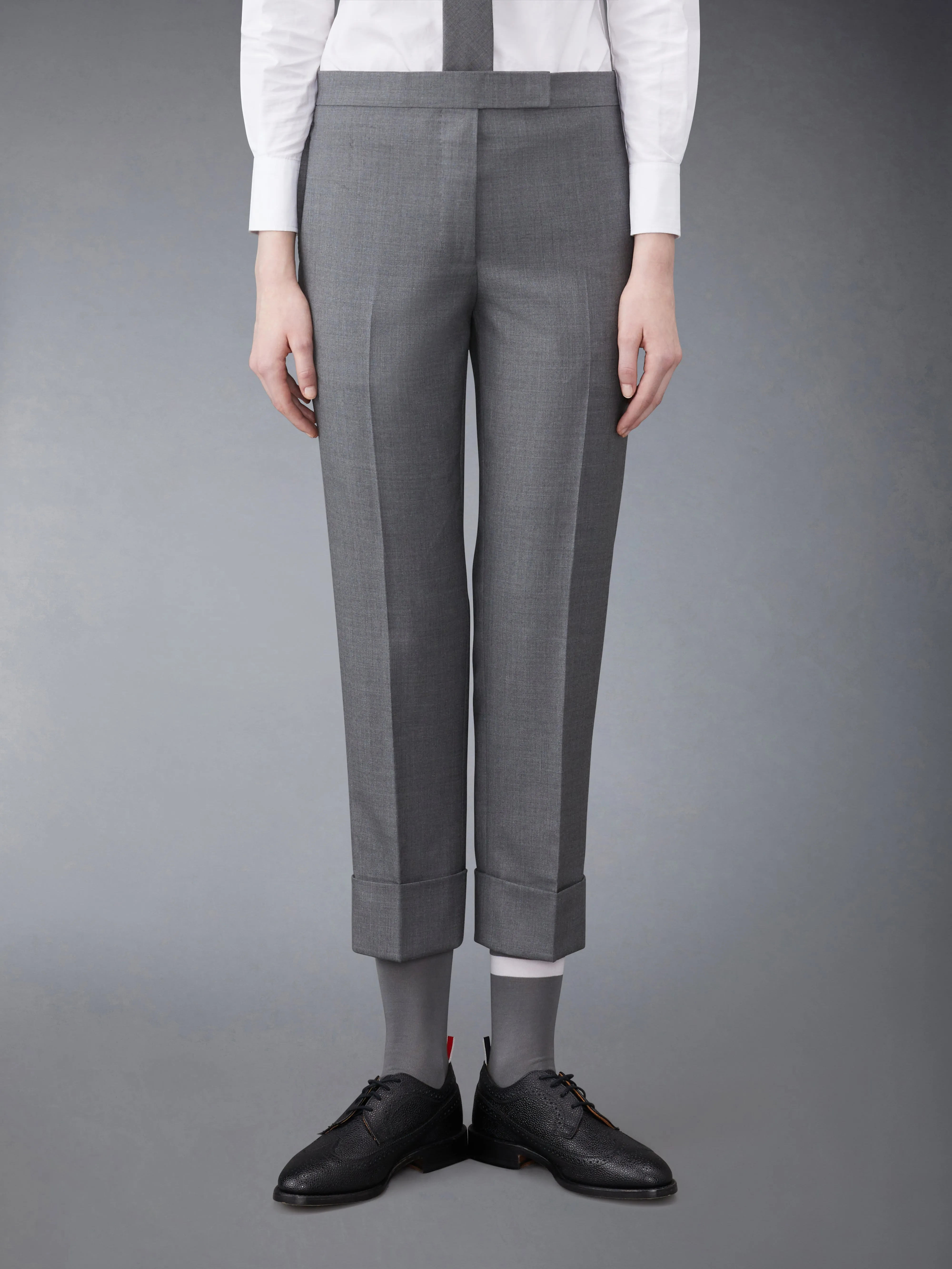 TWILL CLASSIC BACKSTRAP TROUSERS sold by Thom Browne