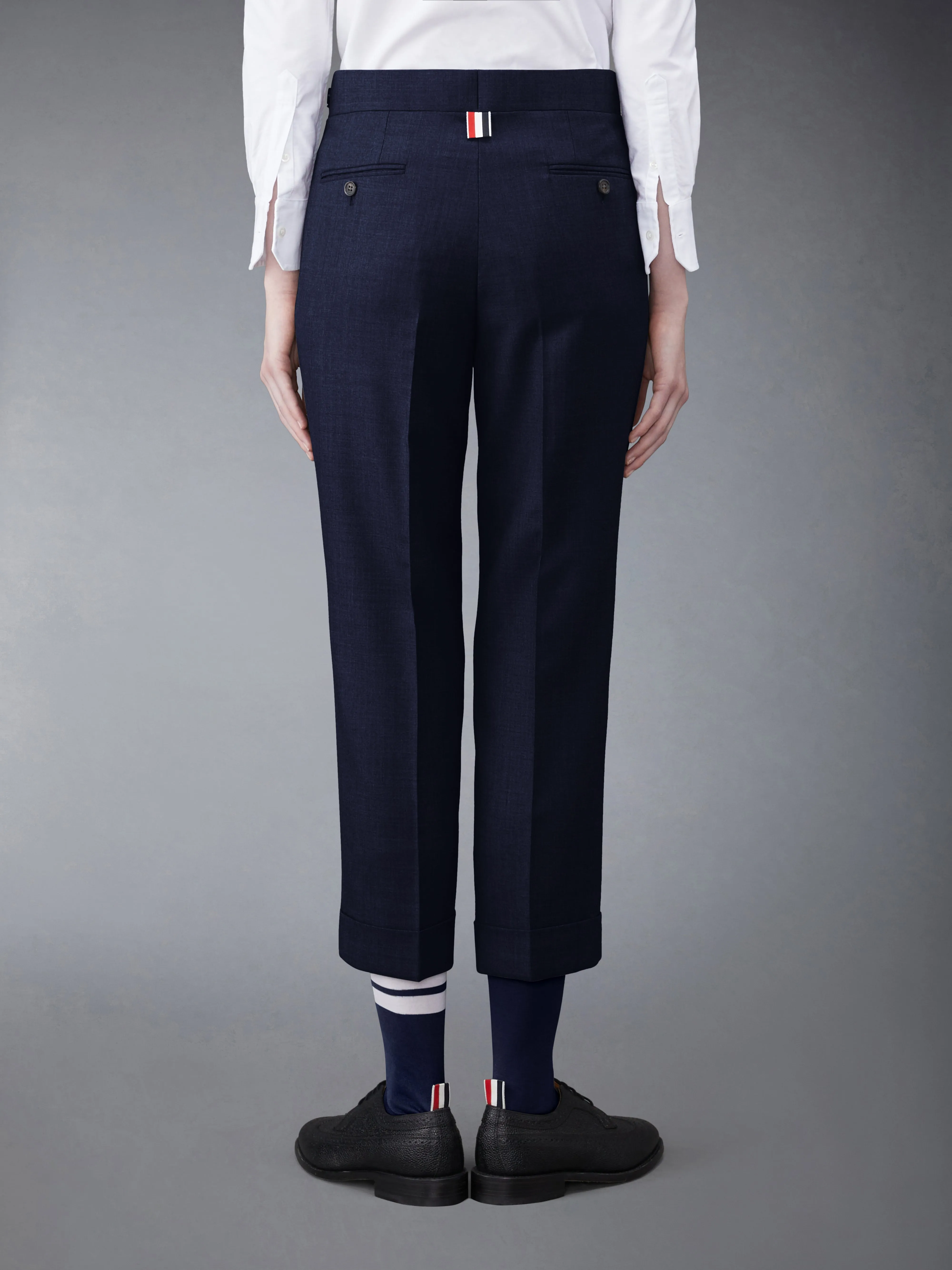 TWILL LOW RISE SLIM TROUSERS sold by Thom Browne product image thumbnail 2