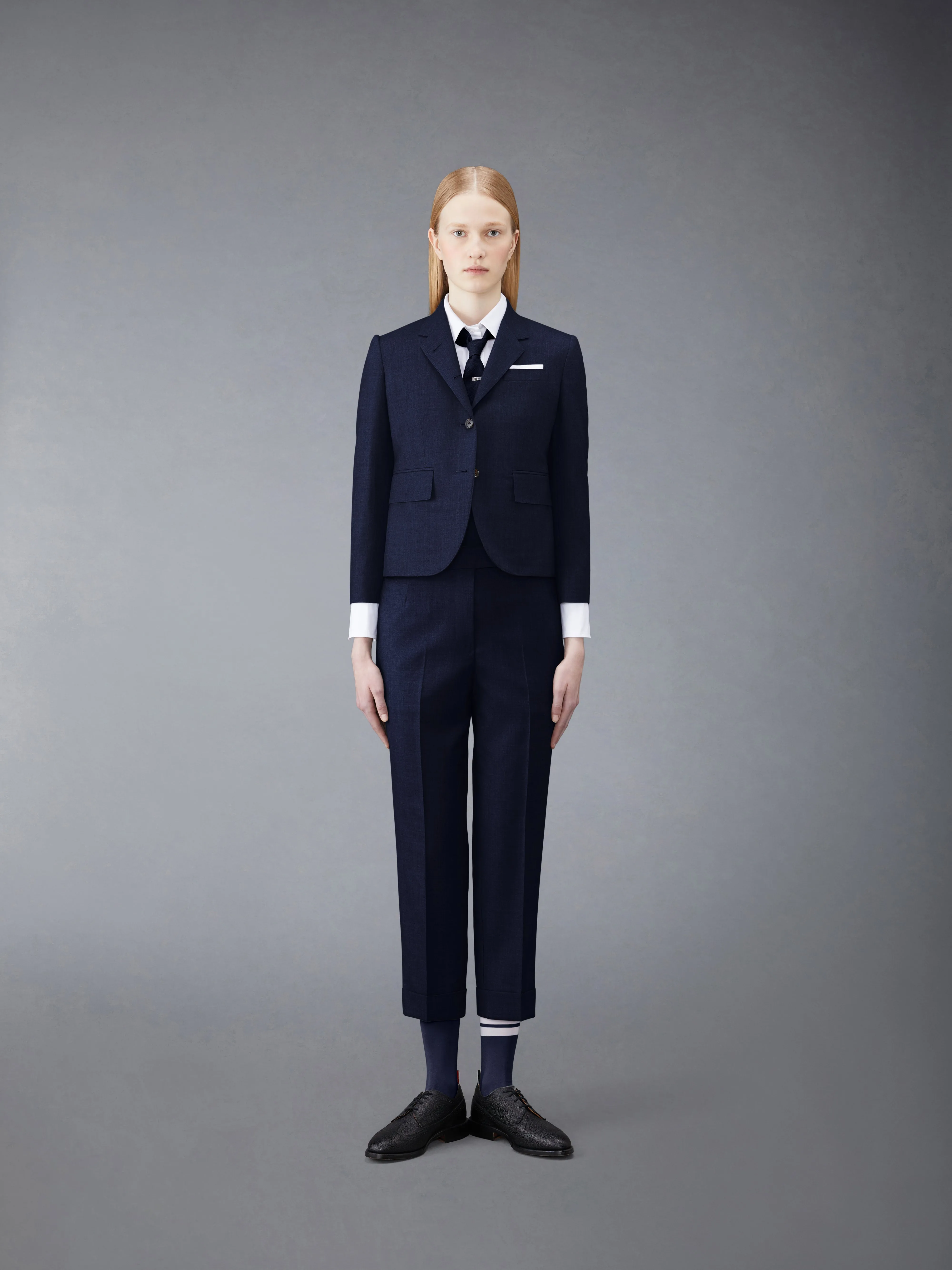 TWILL LOW RISE SLIM TROUSERS sold by Thom Browne product image thumbnail 3
