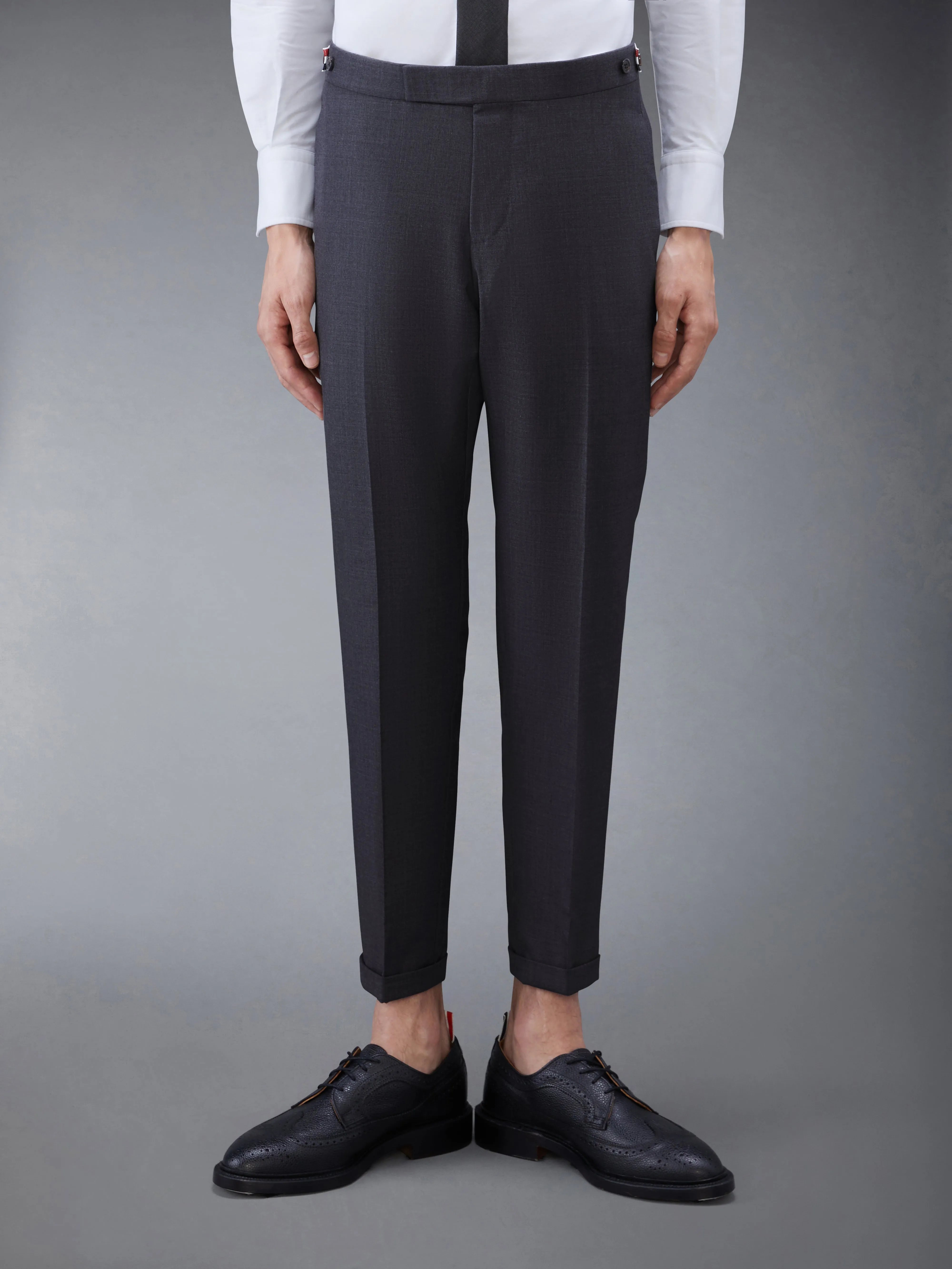 TWILL LOW RISE TROUSERS sold by Thom Browne