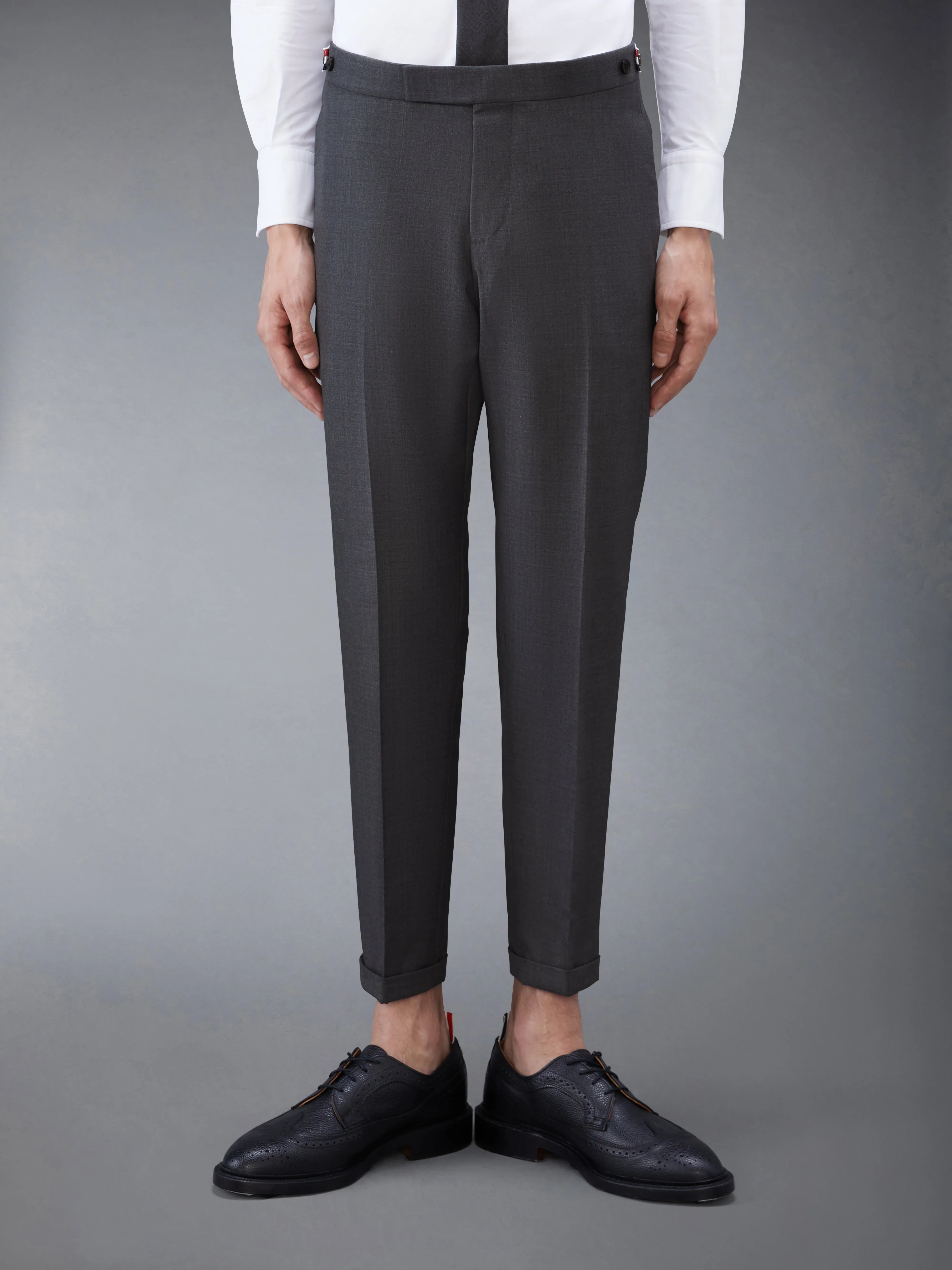 TWILL LOW RISE TROUSERS sold by Thom Browne