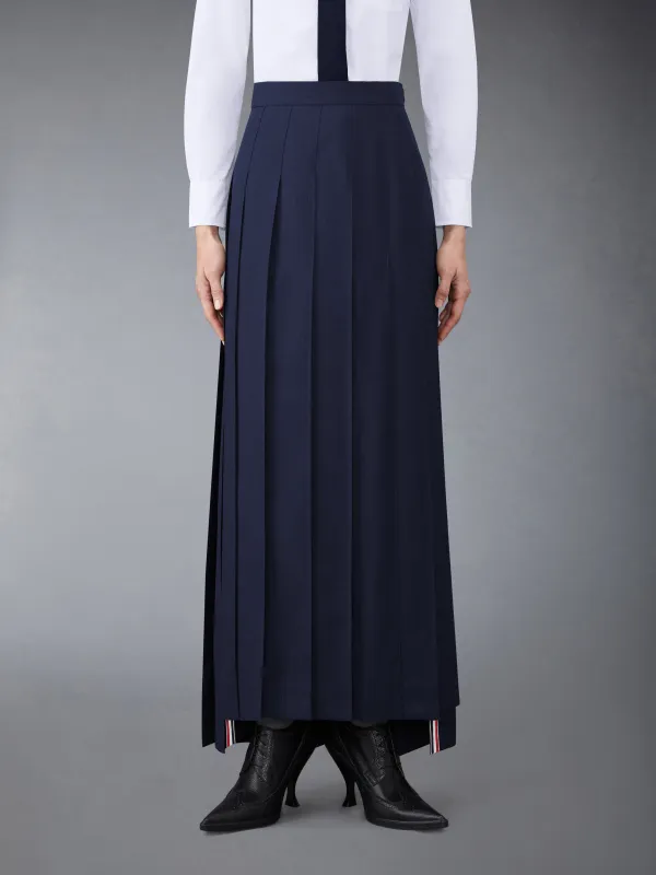 TWILL PLEATED LONG SKIRT sold by Thom Browne