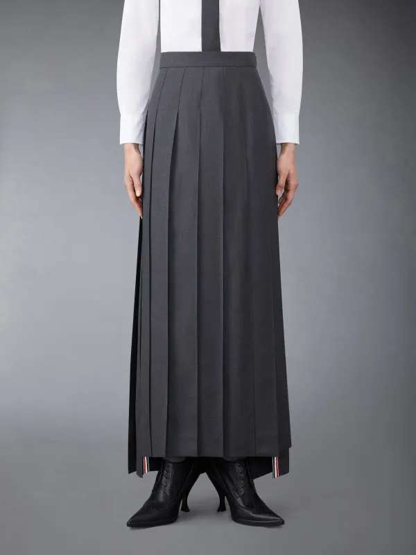 TWILL PLEATED LONG SKIRT sold by Thom Browne