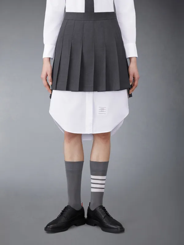 TWILL MINI PLEATED SKIRT sold by Thom Browne