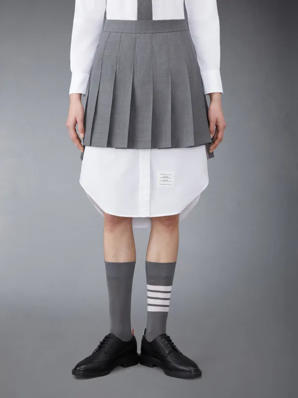TWILL MINI PLEATED SKIRT sold by Thom Browne