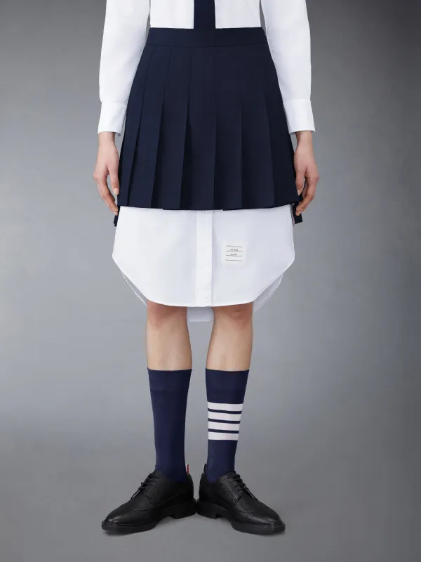 TWILL MINI PLEATED SKIRT sold by Thom Browne