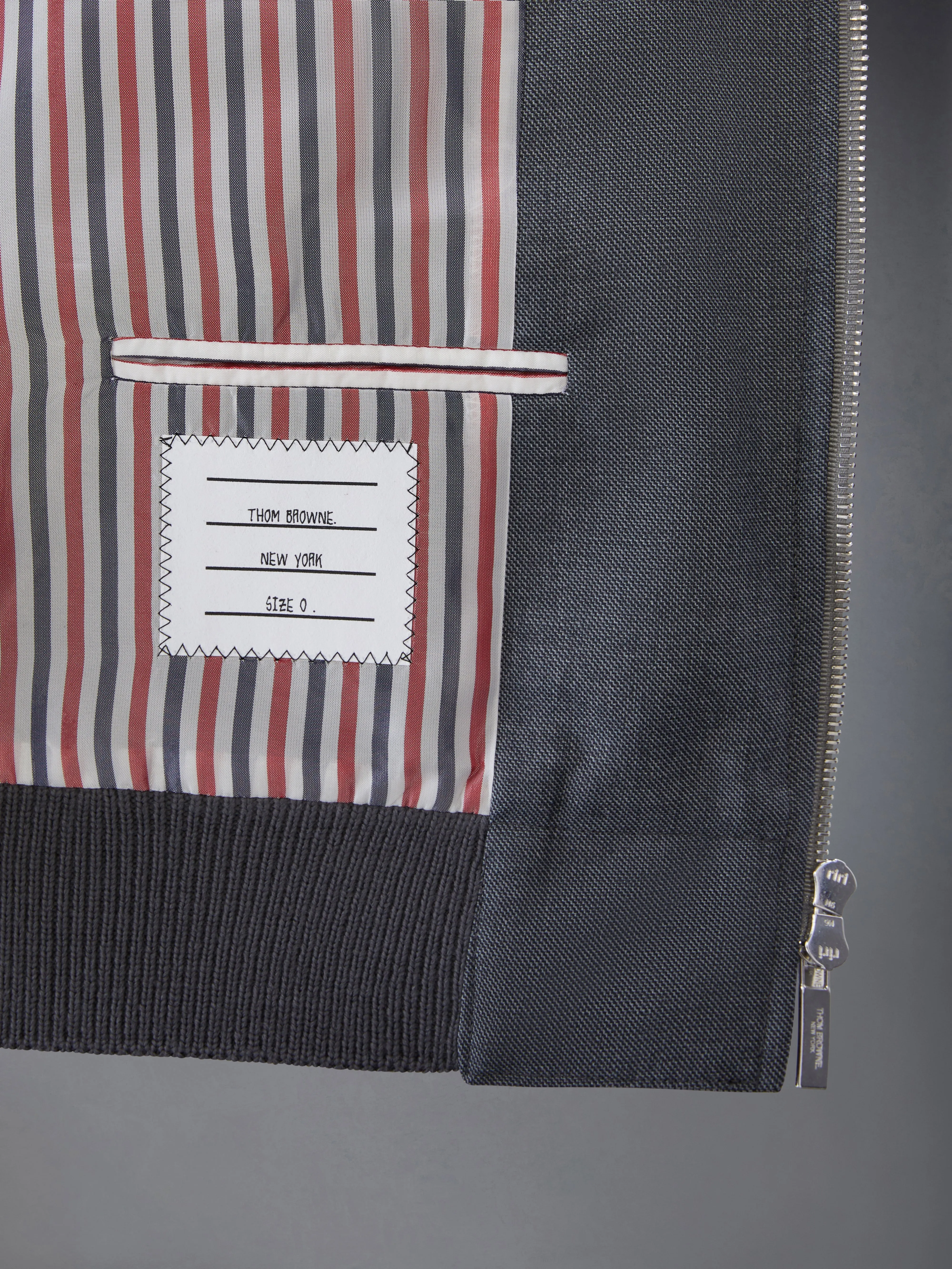 STEP TWILL SCHOOL UNIFORM 4-BAR BLOUSON JACKET sold by Thom Browne product image thumbnail 5