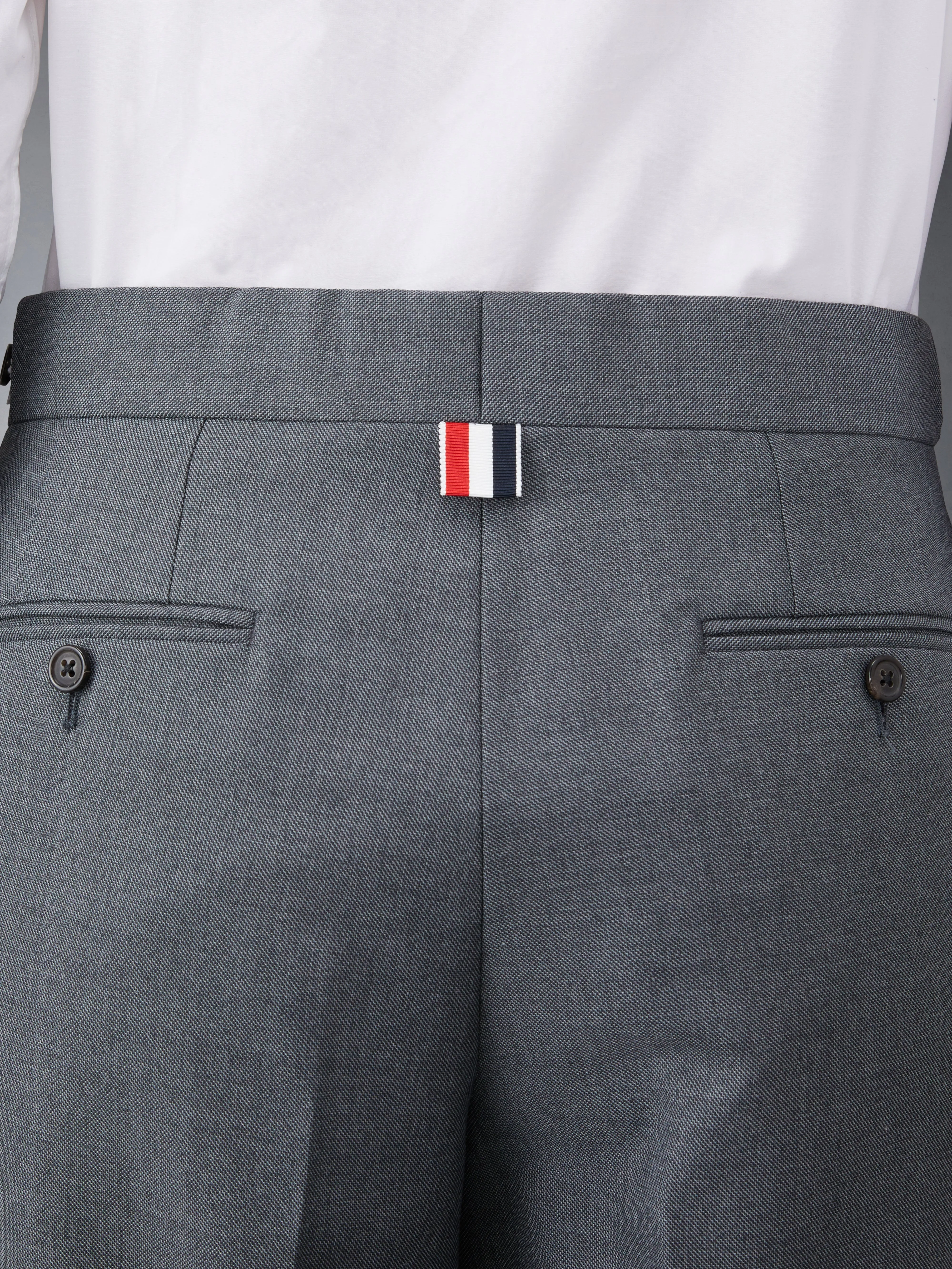 STEP TWILL SCHOOL UNIFORM 4-BAR LOW RISE SKINNY TROUSERS sold by Thom Browne product image thumbnail 4