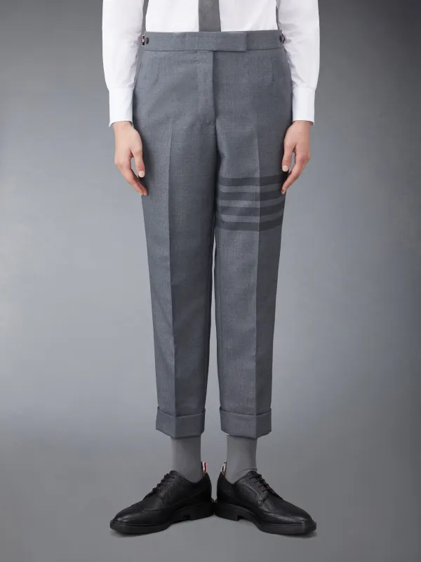 STEP TWILL SCHOOL UNIFORM 4-BAR LOW RISE SKINNY TROUSERS sold by Thom Browne