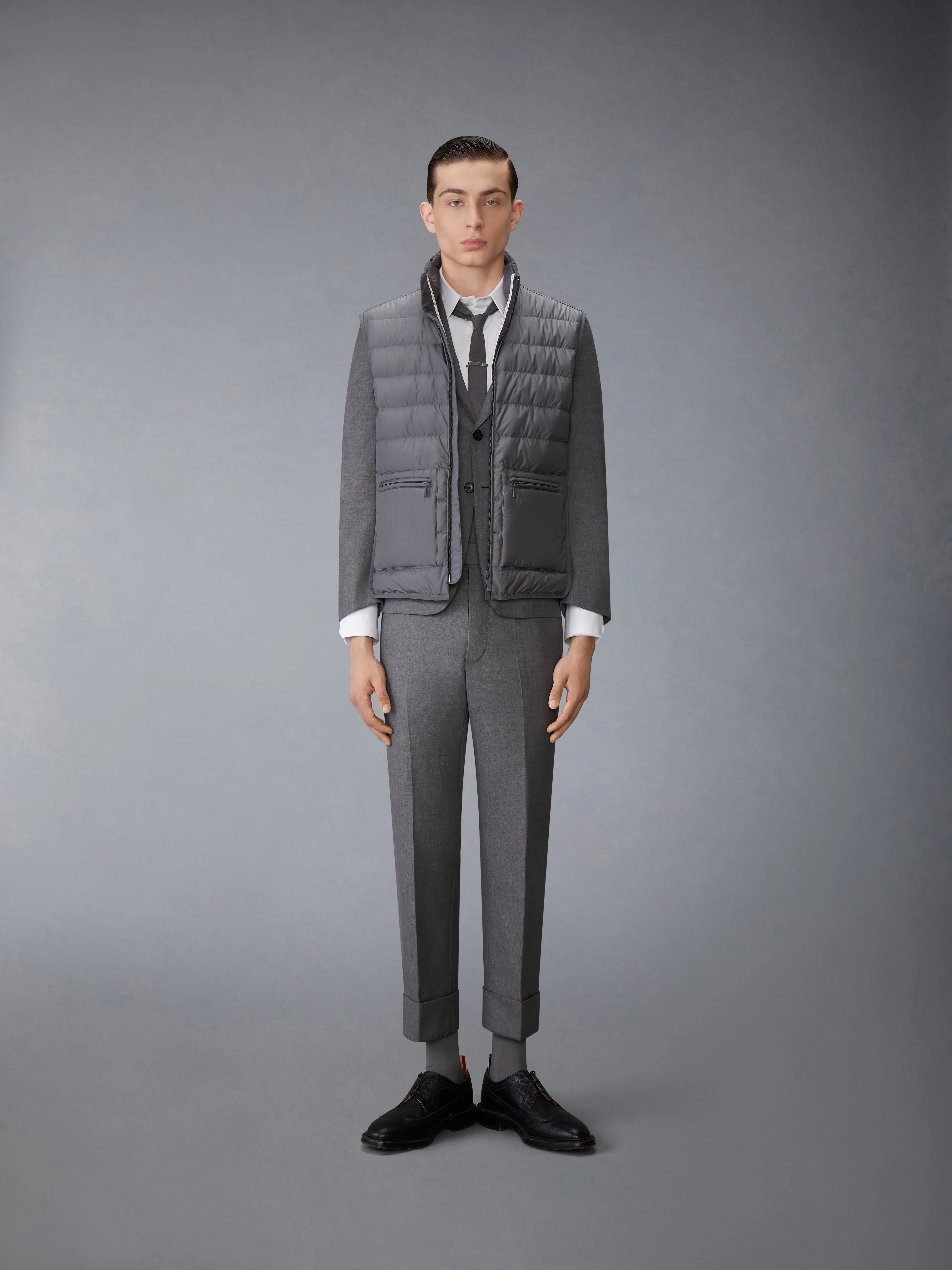 ULTRA LIGHT NYLON TECH FUNNEL NECK DOWN VEST sold by Thom Browne product image thumbnail 3