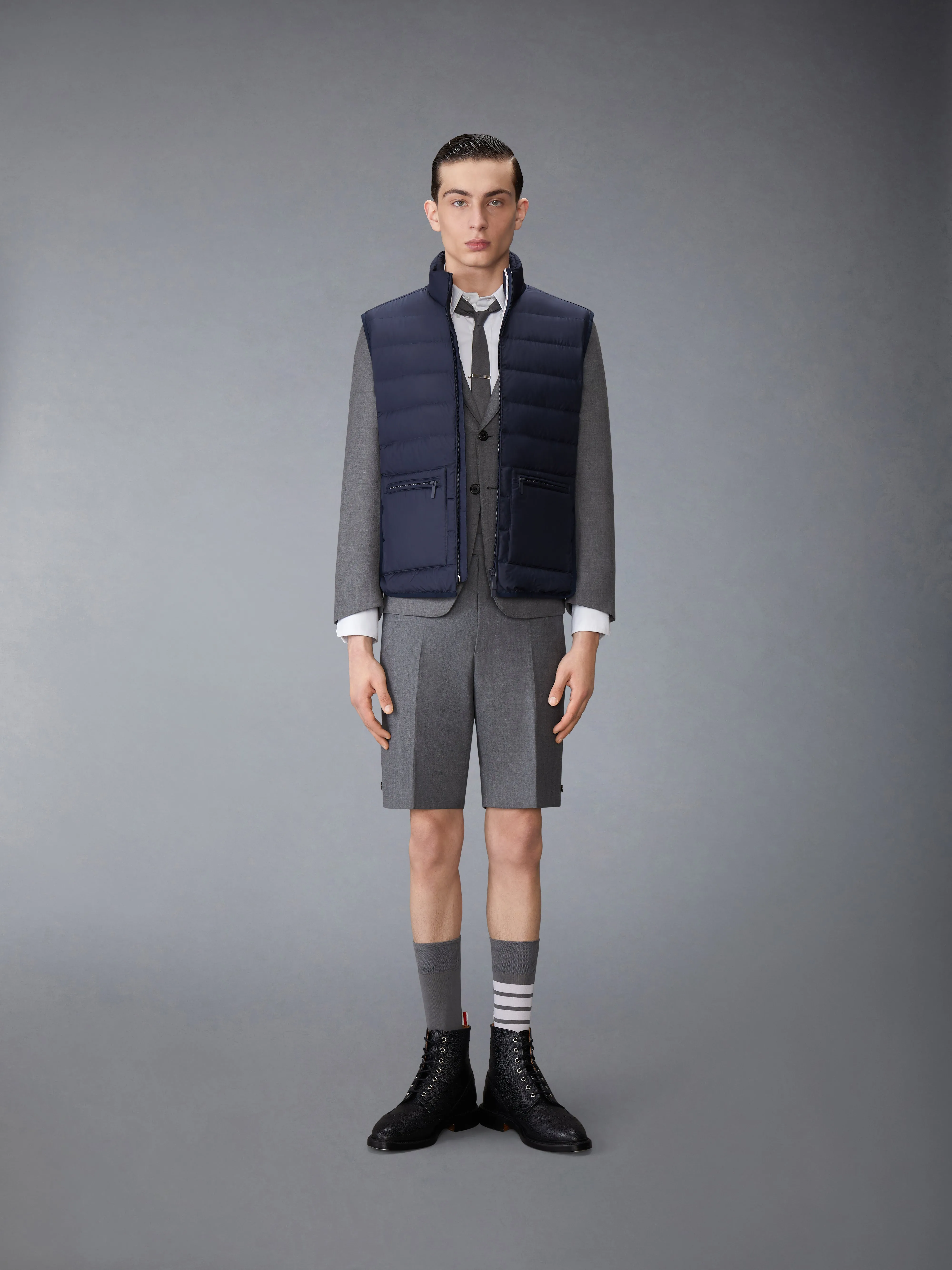 ULTRA LIGHT NYLON TECH FUNNEL NECK DOWN VEST sold by Thom Browne product image thumbnail 3